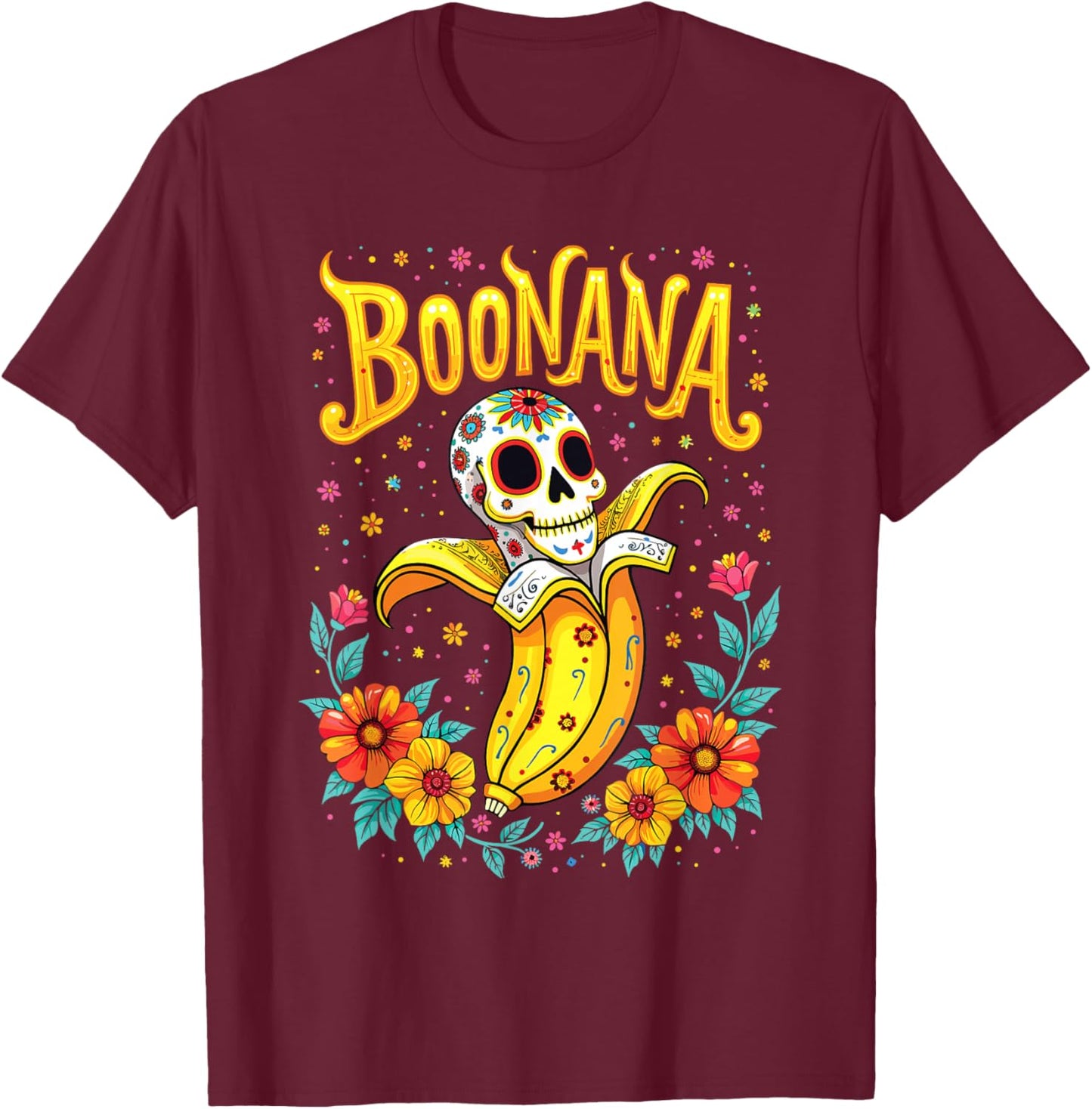 Boonana Ghost Banana Halloween Outfit for Adults & Kids T-Shirt - T-Shirt | Maroon