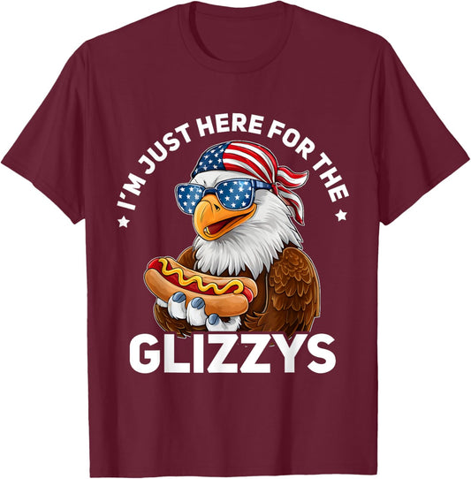 Bald Eagle Hotdog Glizzy American Flag 4th Of July Patriotic T-Shirt - T-Shirt | Maroon