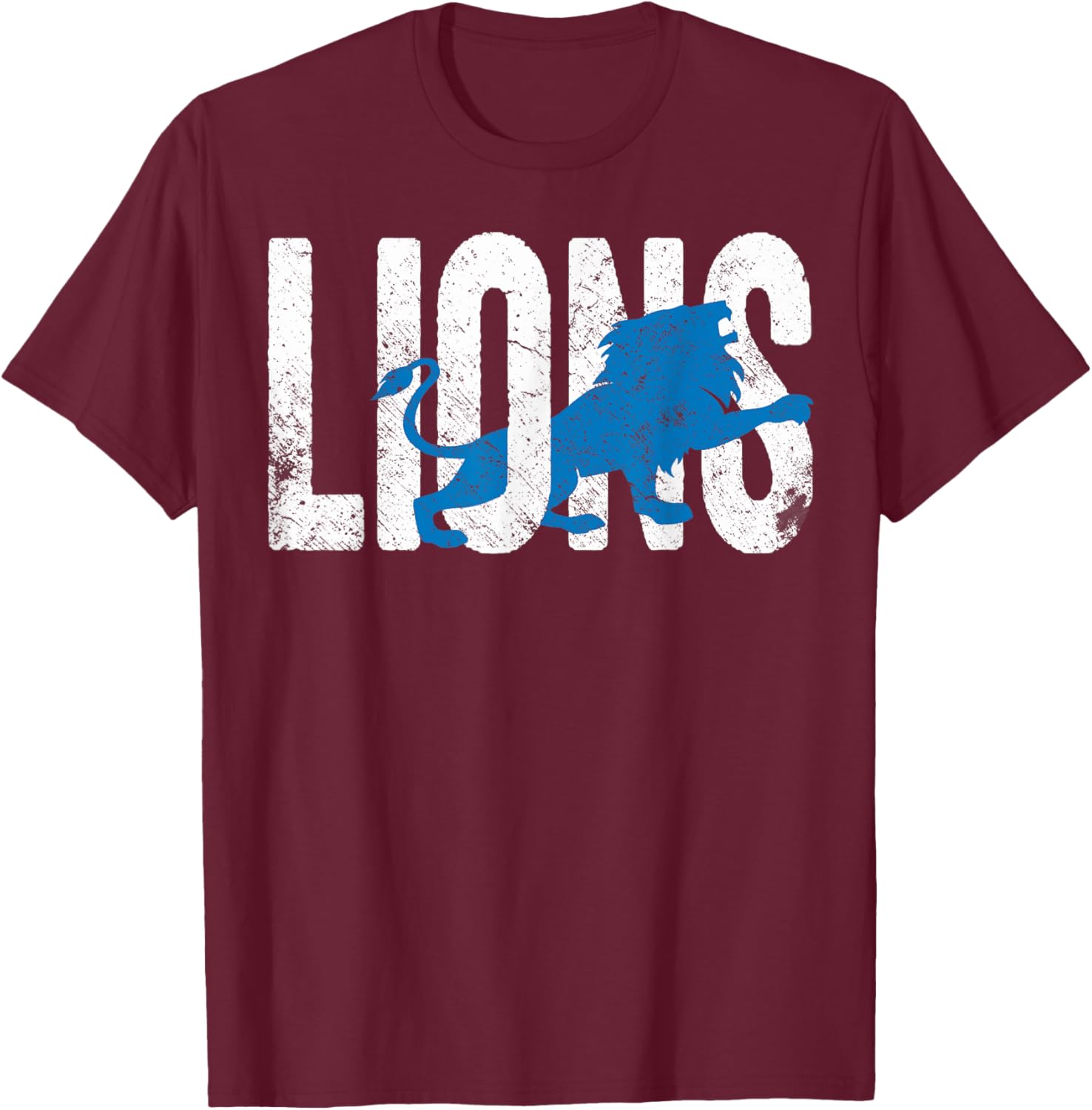 Vintage Lions Cool Football Spirit Retro Sports Name Fans T-Shirt - T-Shirt | Maroon