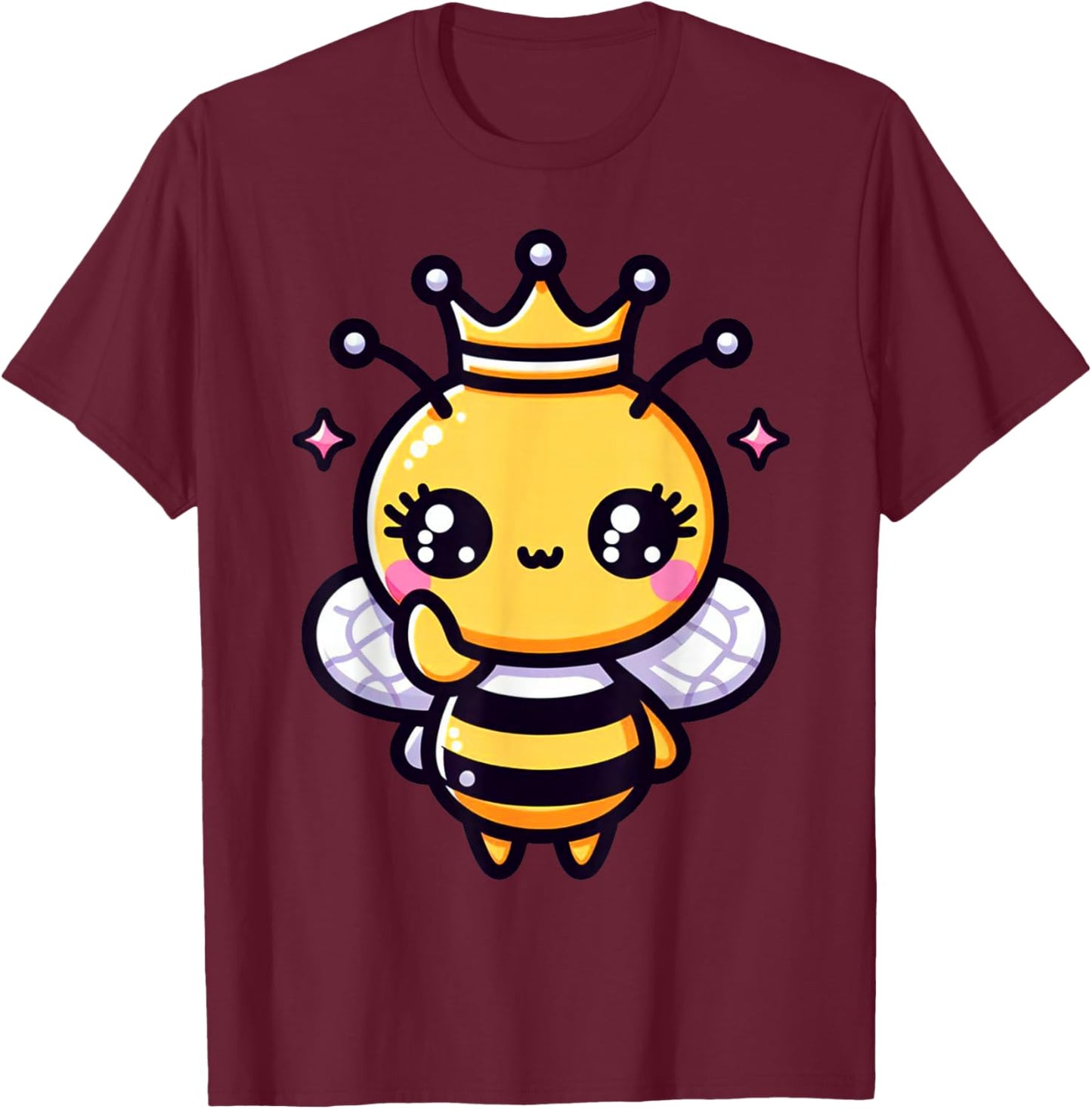Queen Bee Crown Women Men Girls Honey Hive Bee Keeper Bee T-Shirt - T-Shirt | Maroon
