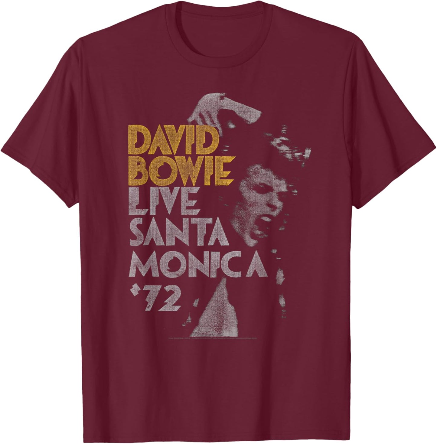 David Bowie - Live Santa Monica '72 T-Shirt - T-Shirt | Maroon