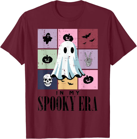 In My Spooky Era Ghost Retro Halloween Women Girls Teens T-Shirt - T-Shirt | Maroon