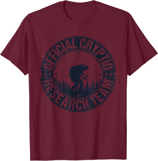 Official Cryptid Research Team Loveland Frogman Hunting T-Shirt - T-Shirt | Maroon