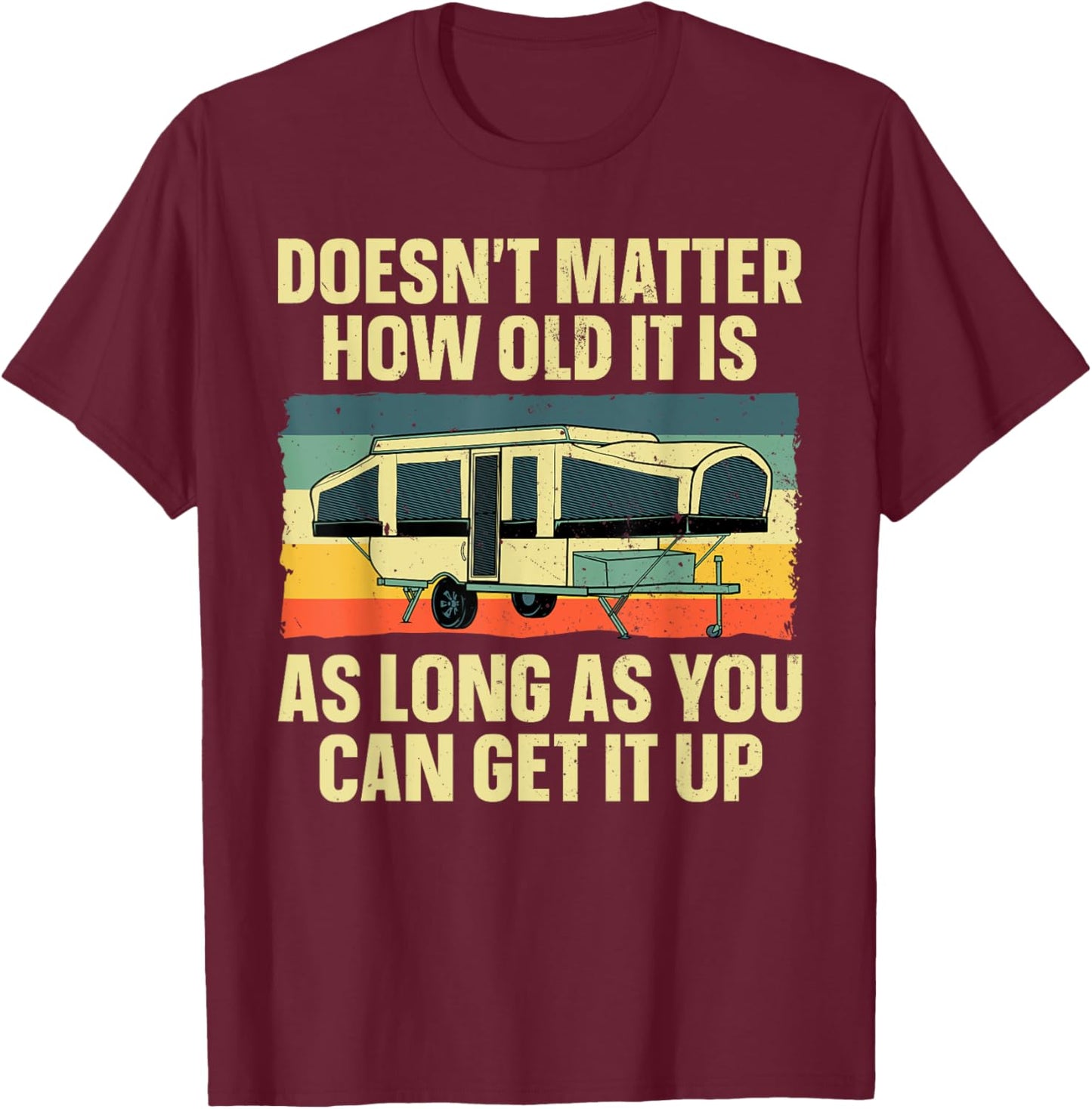Best Pop Up Camper Art Women Pop Up Trailer Camping T-Shirt - T-Shirt | Maroon