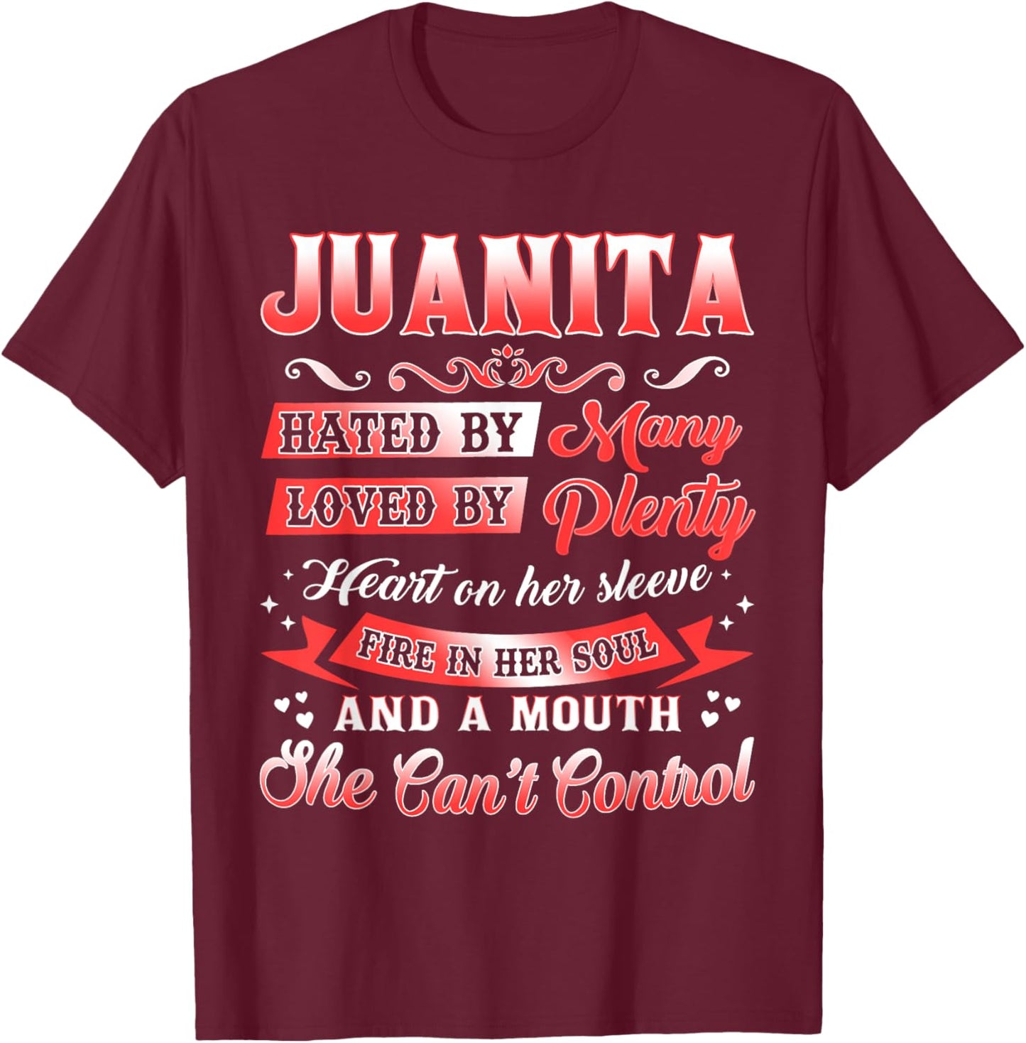 Juanita Name Shirt Personalized Juanita First Name T-Shirt - T-Shirt | Maroon