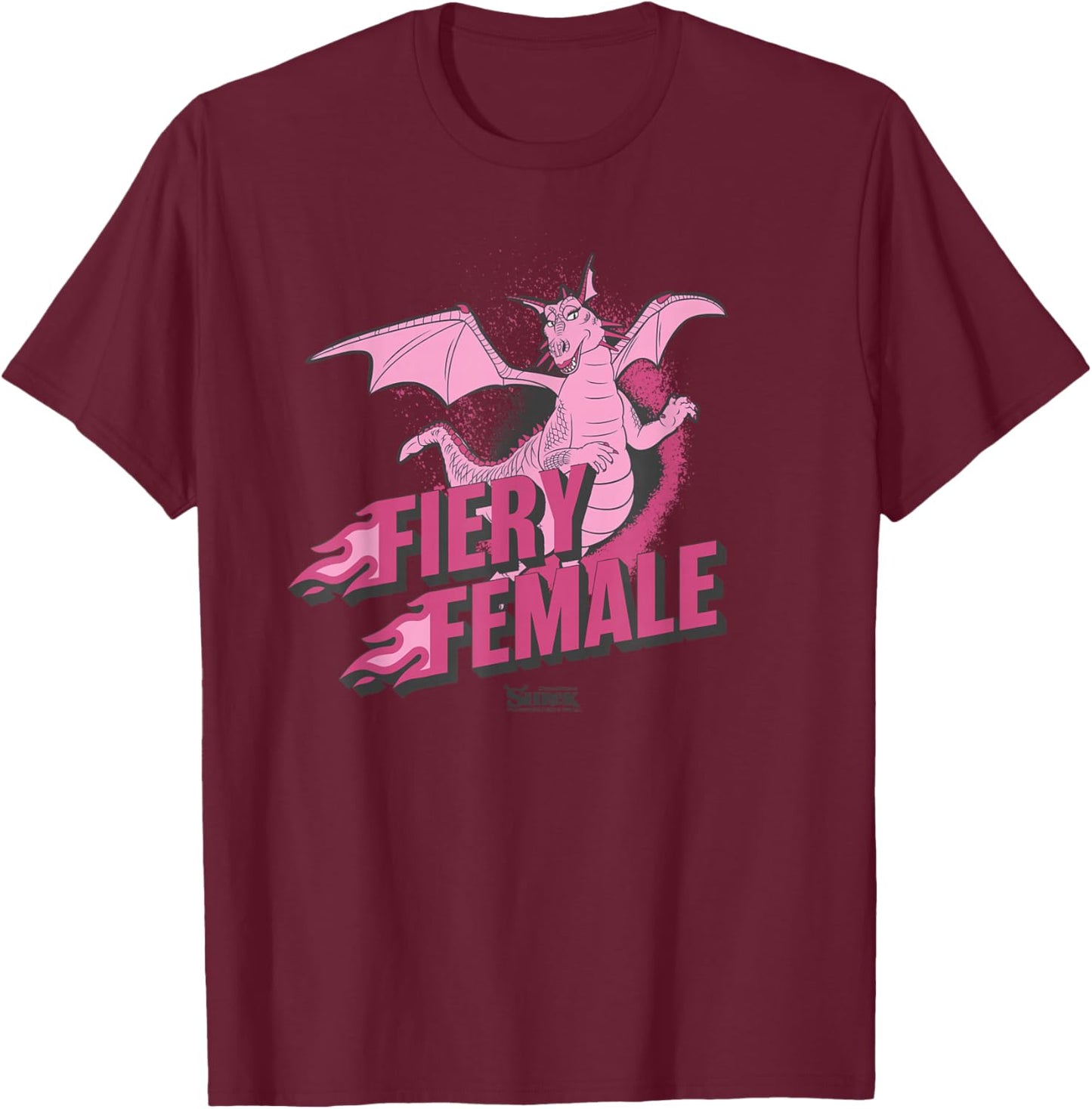 Shrek Dragon Fiery Female T-Shirt - T-Shirt | Maroon