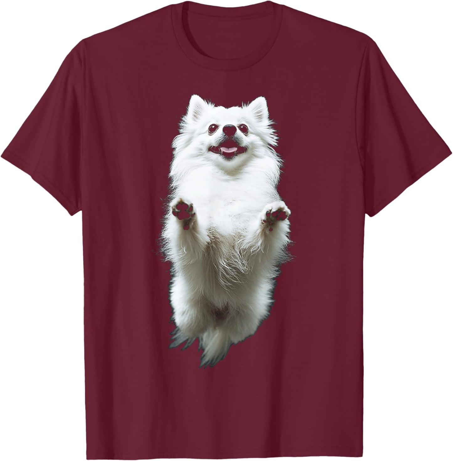Pomeranian Dog Motif Pet Illustration Pomeranian T-Shirt - T-Shirt | Maroon