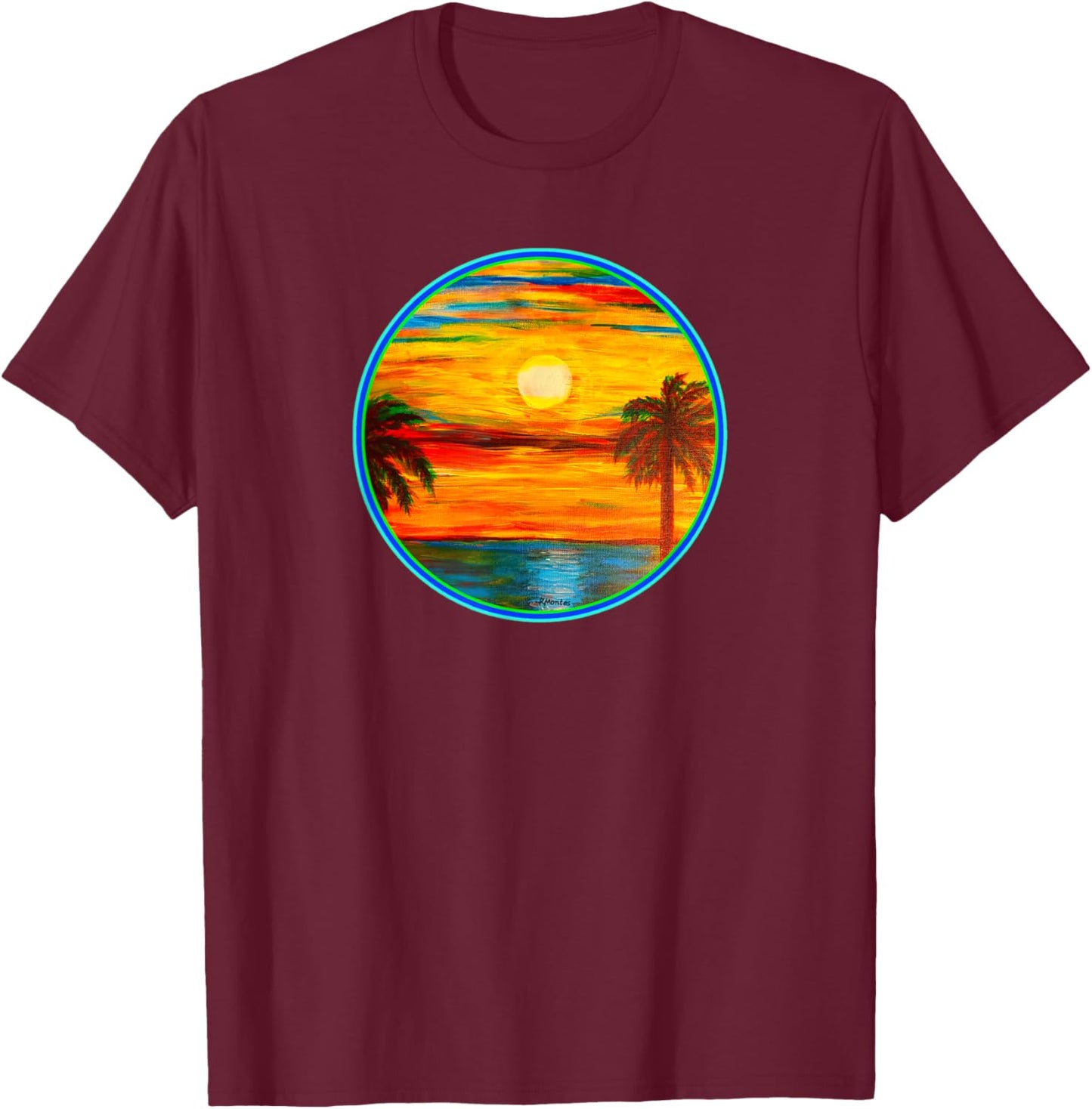 Pyram's Heart Rustic Design- My dream of Sunset T-Shirt - T-Shirt | Maroon
