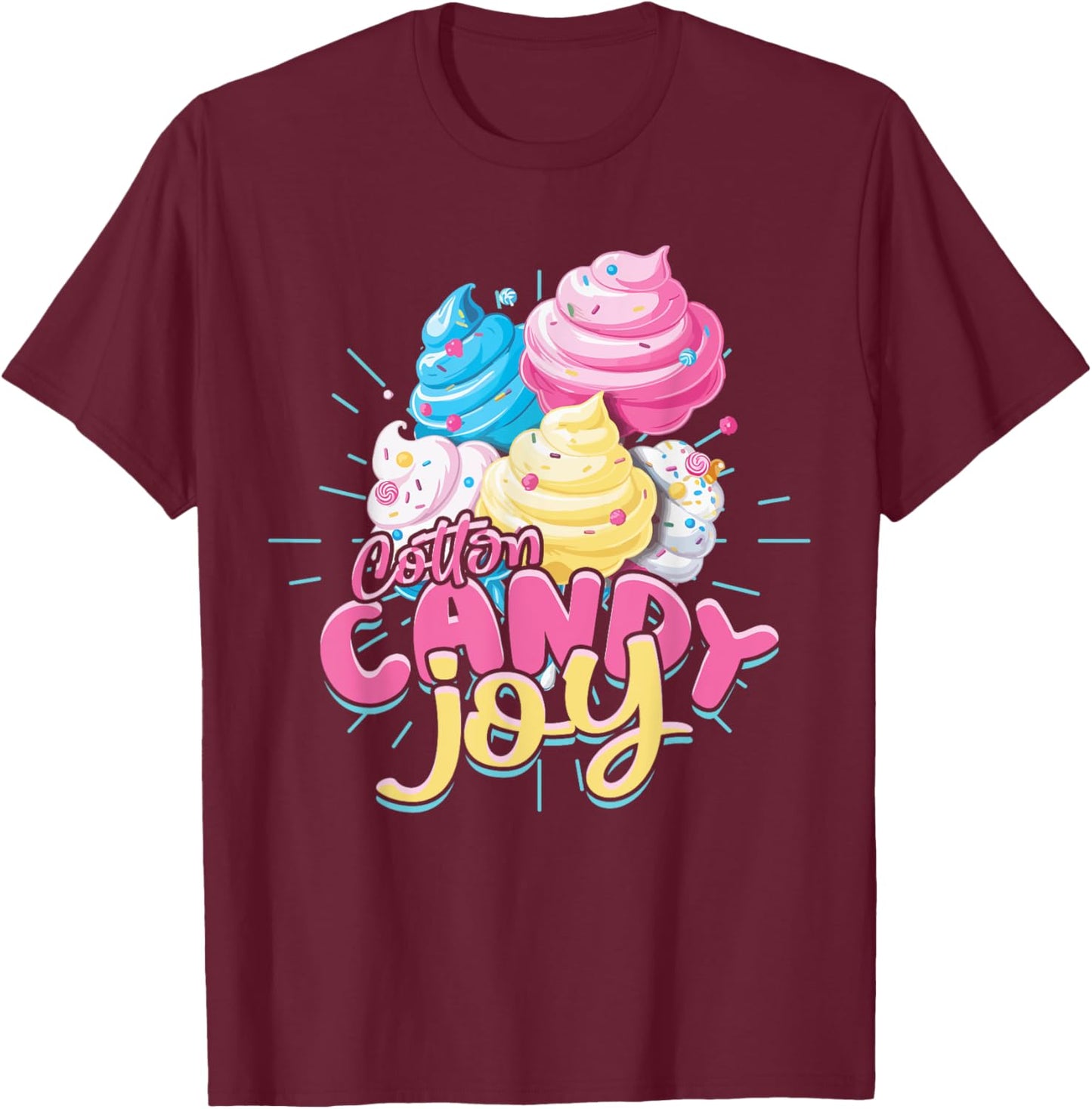 Candy Confectionery Cotton Candy Joy T-Shirt - T-Shirt | Maroon