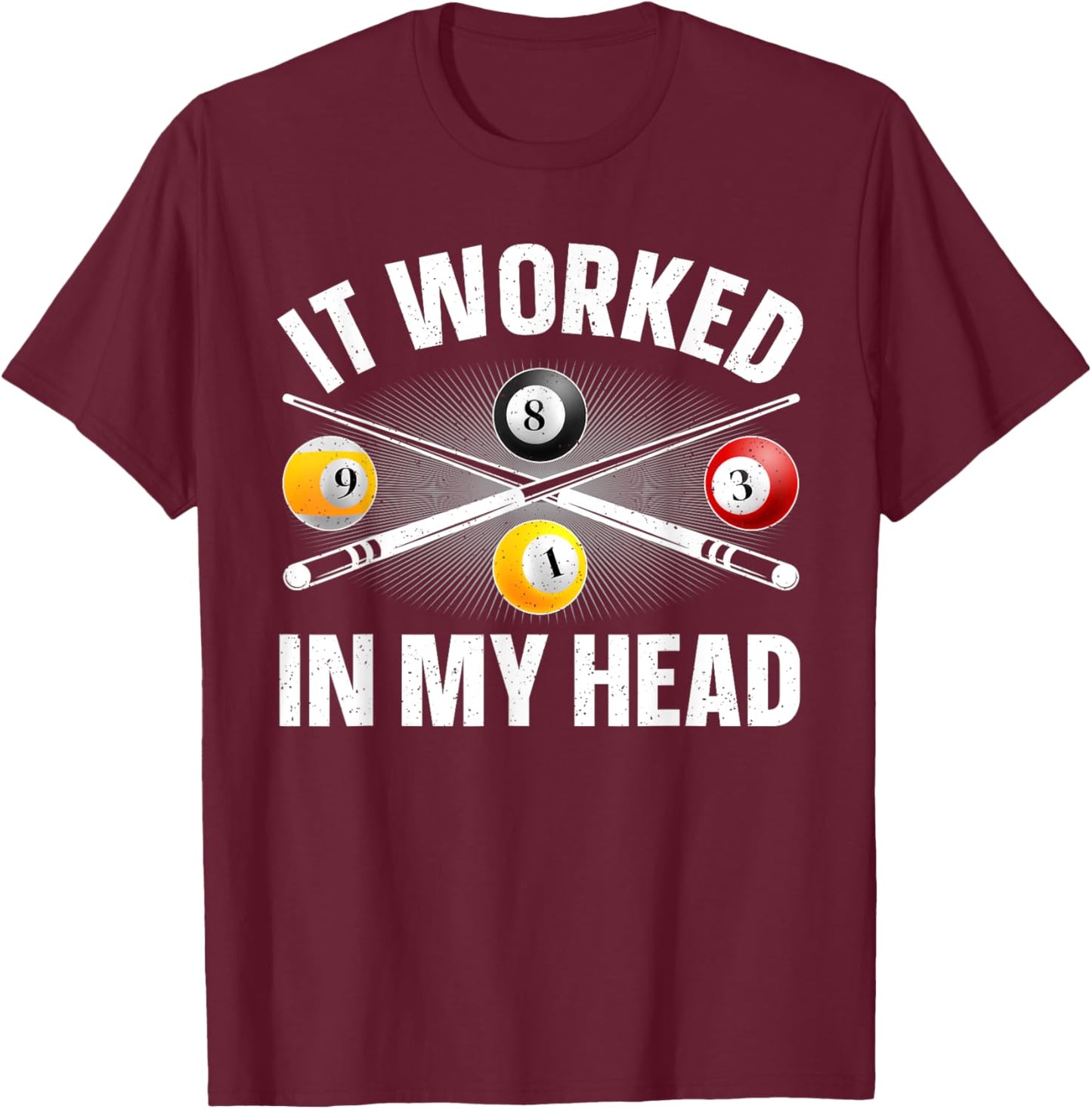 Funny Pool Design Women Billiards Lover Pool Player T-Shirt - T-Shirt | Maroon