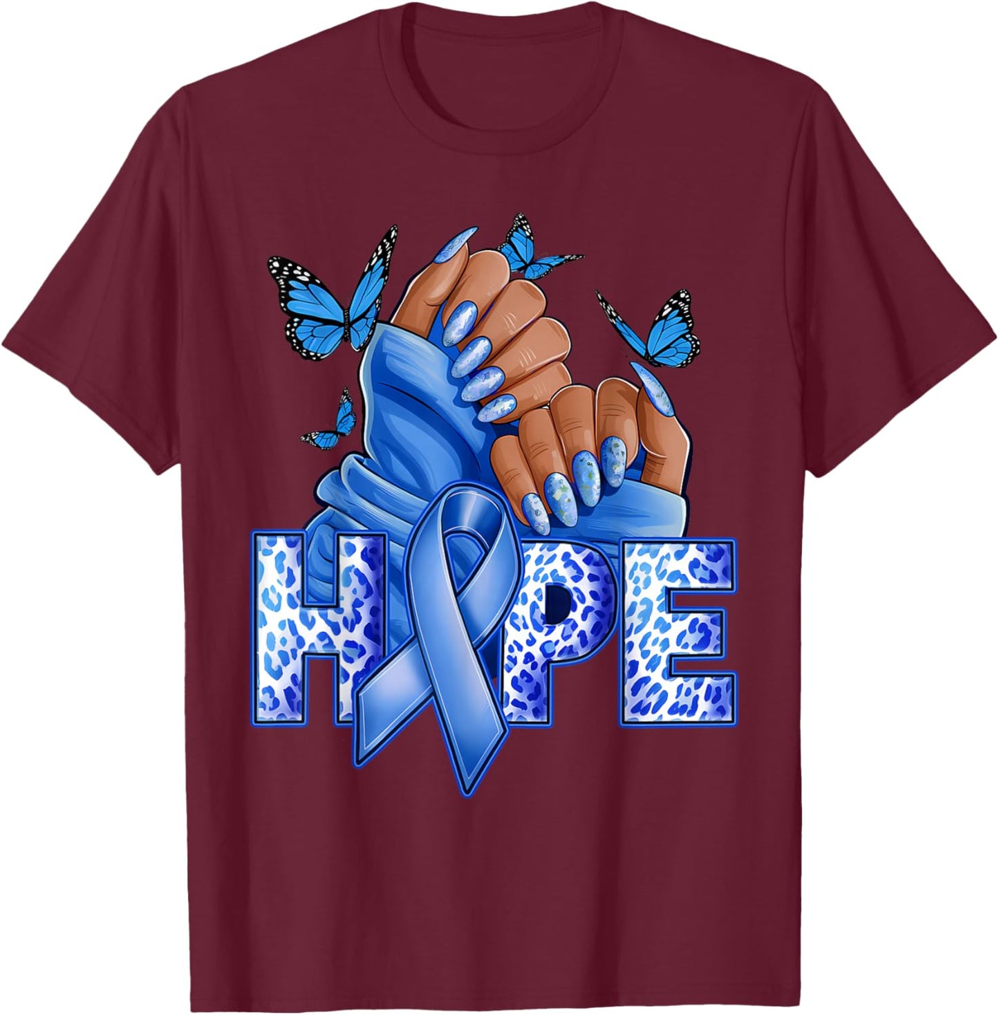 Hope Diabetes Type 1 Ribbon Type 2 Diabetes Awareness Women T-Shirt - T-Shirt | Maroon