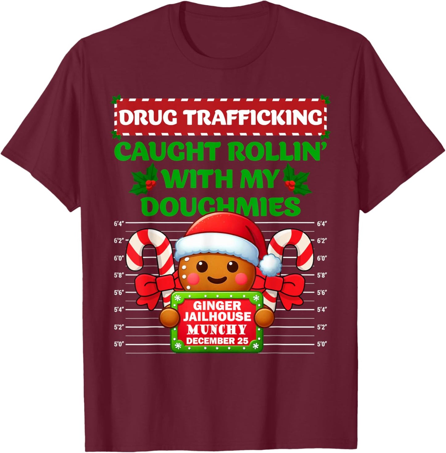 Funny Gingerbread Inmate Christmas Matching Family Group Set T-Shirt - T-Shirt | Maroon