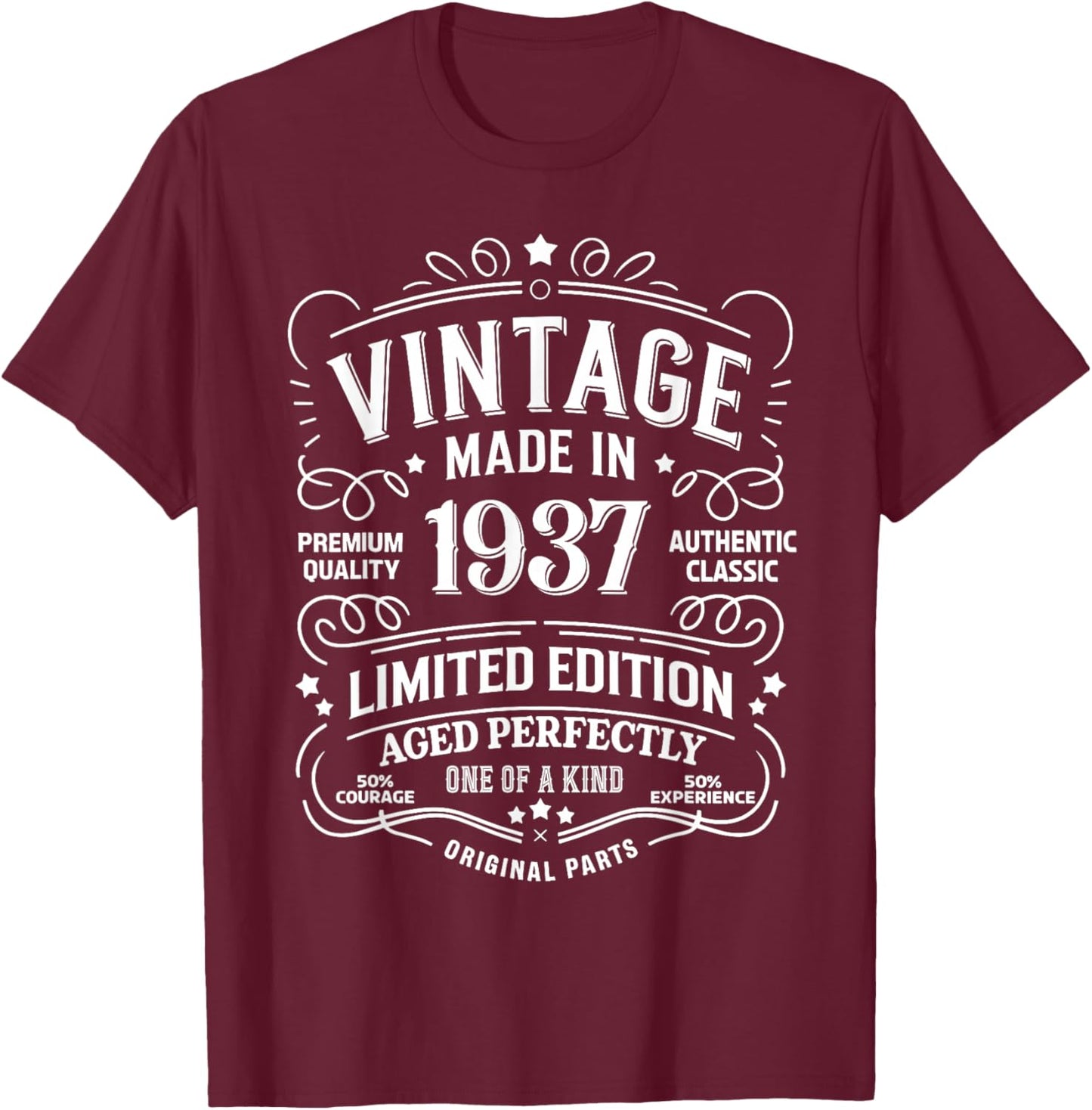 89th Birthday 1937 Birthday Gifts Women T-Shirt - T-Shirt | Maroon