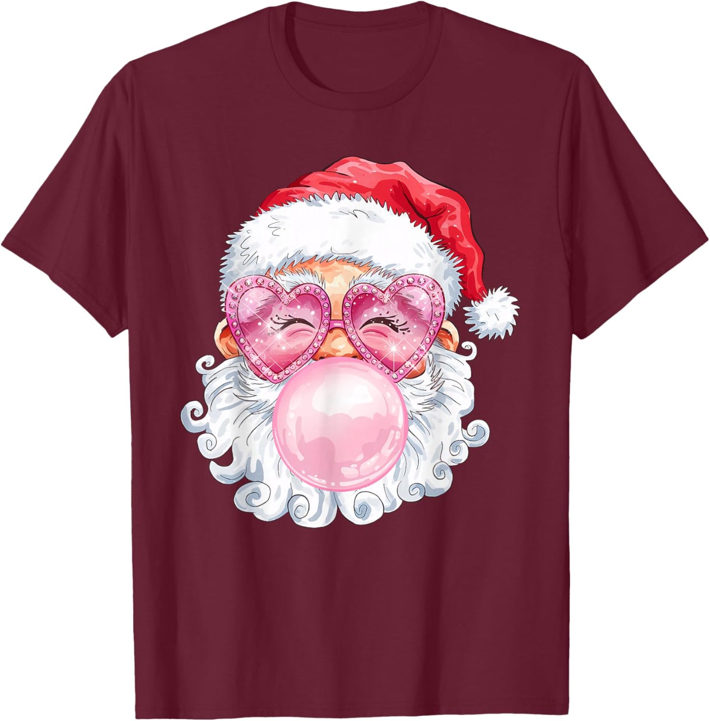 Vintage Groovy Santa Claus Christmas Vibes Kids Girls T-Shirt - T-Shirt | Maroon