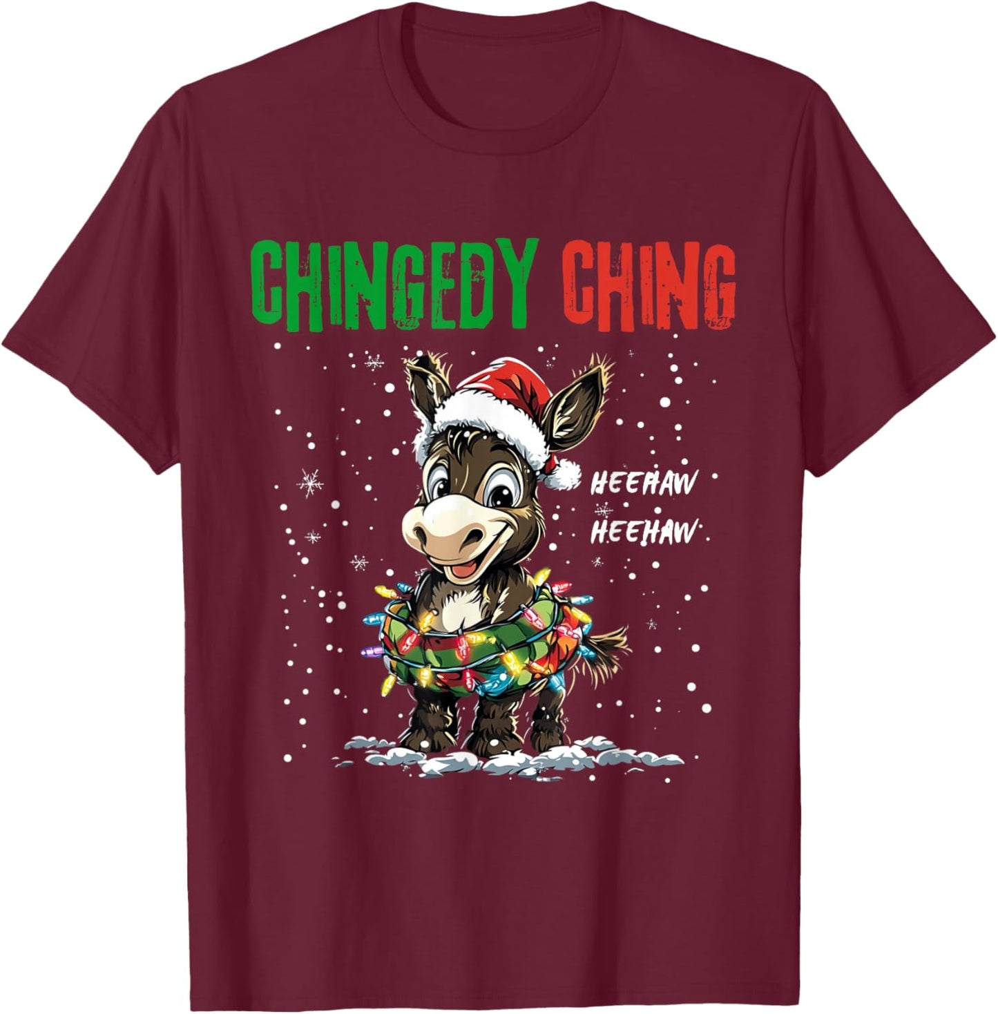 Dominick the Donkey Italian Christmas Chingedy Ching Design T-Shirt - T-Shirt | Maroon