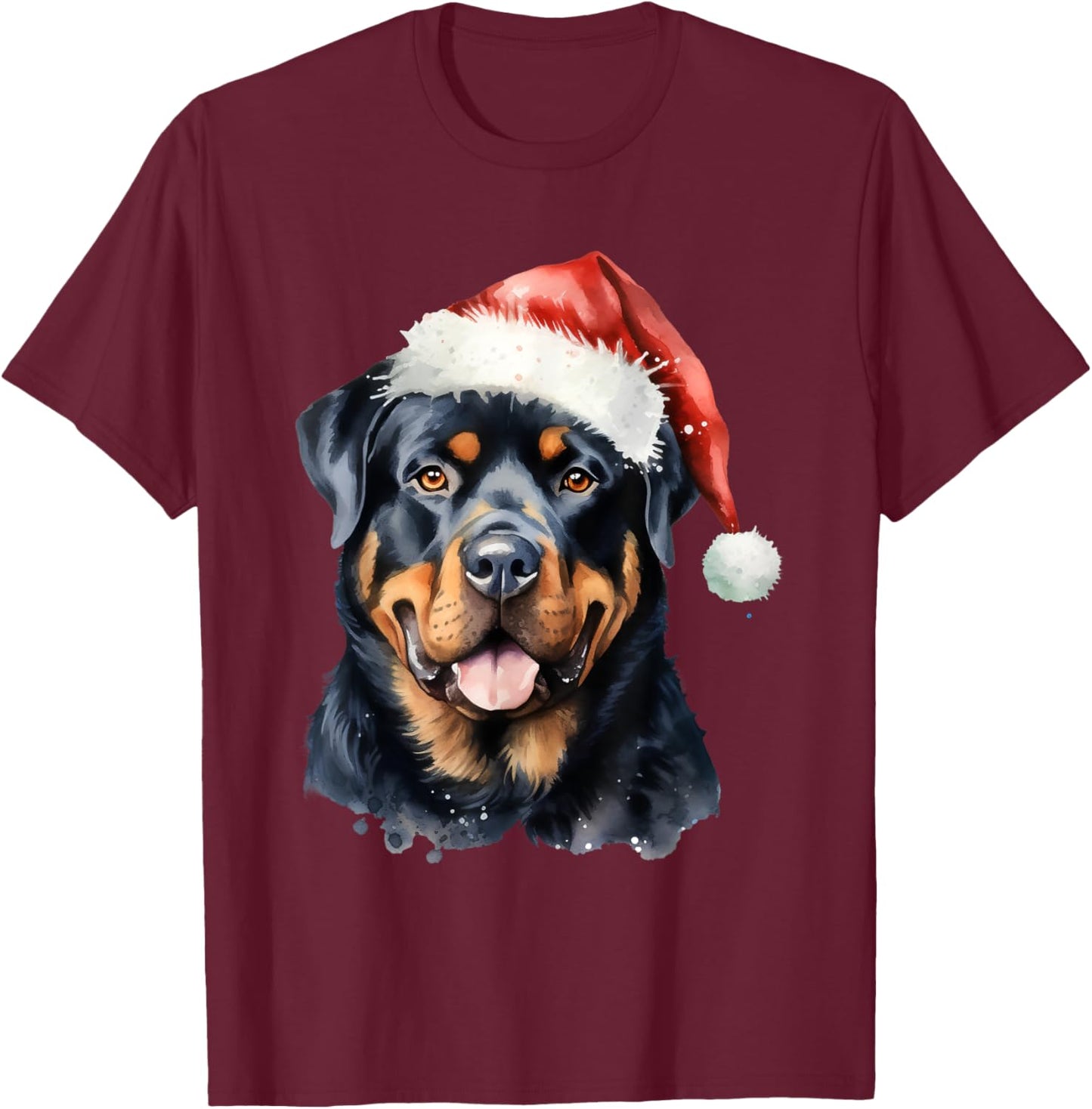 Rottweiler Christmas Dog T-Shirt - T-Shirt | Maroon