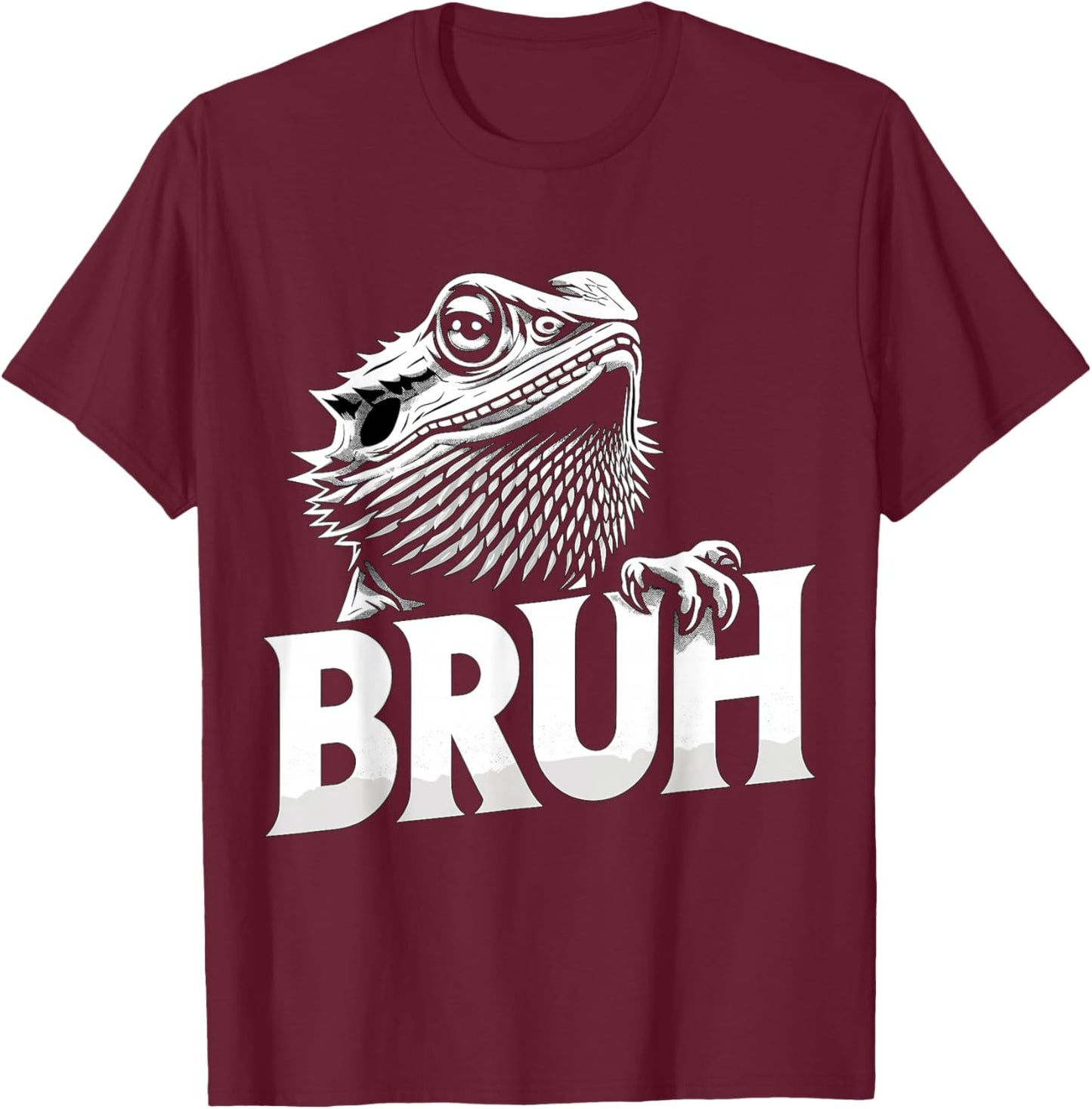 Bruh Bearded Dragon T-Shirt - T-Shirt | Maroon