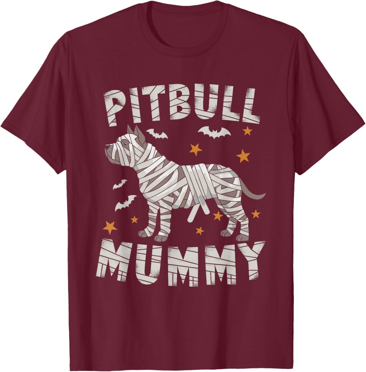 Halloween Costume Pitbull Lover Mummy Dog Owner T-Shirt - T-Shirt | Maroon