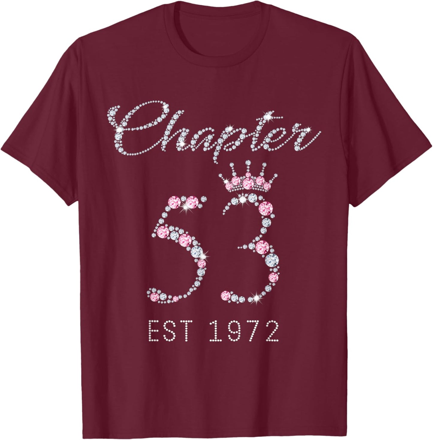 Chapter 53 EST 1972 53rd Birthday Gift T-Shirt - T-Shirt | Maroon