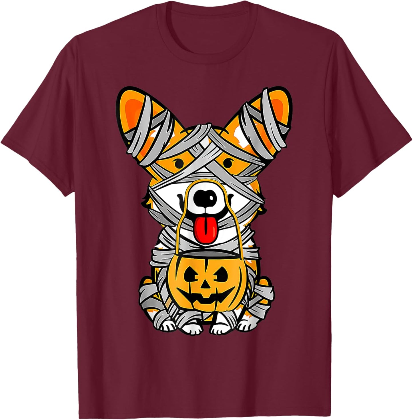 Halloween Cute Welsh Corgi Mummy Dog Lover, Corgi Lovers T-Shirt - T-Shirt | Maroon