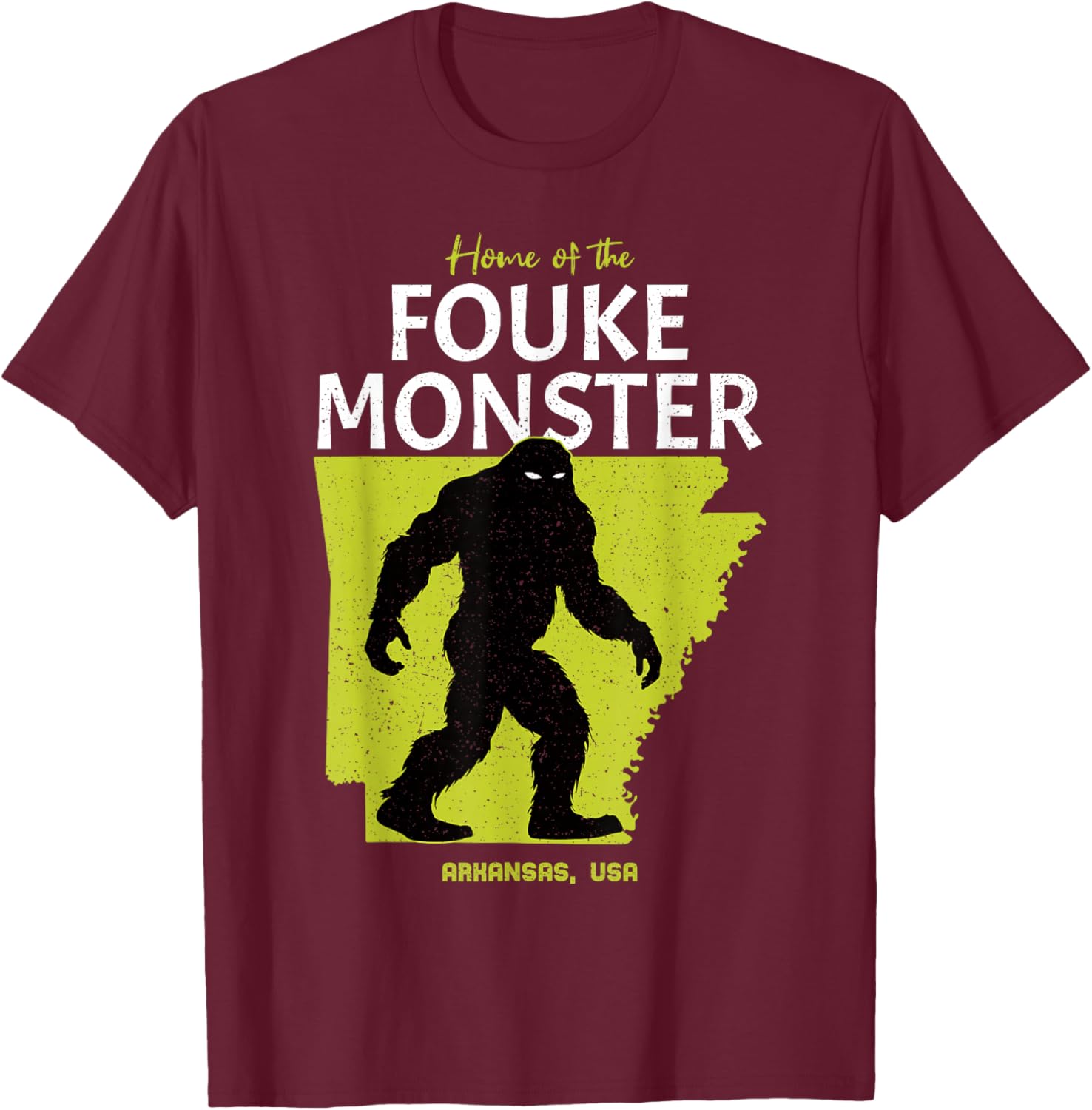 Fouke Monster Arkansas State American Cryptid T-Shirt - T-Shirt | Maroon