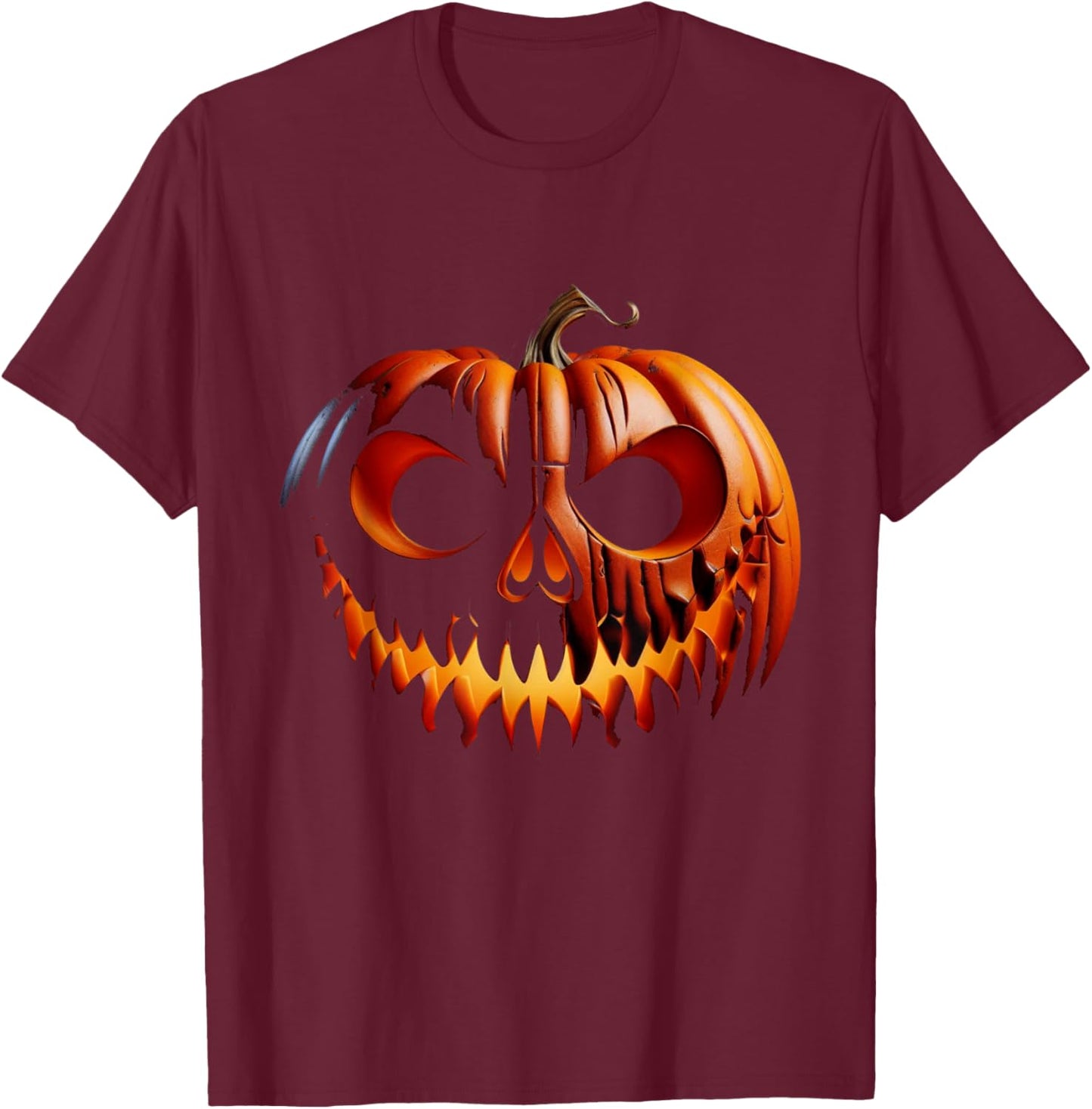 Spooky Pumpkin Face Monster Halloween Costume T-Shirt - T-Shirt | Maroon