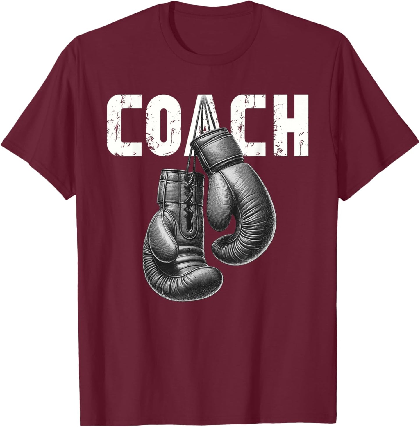 Boxing Coach Kickboxing Boxing Gloves Boxer Sporty Athlete T-Shirt - T-Shirt | Maroon