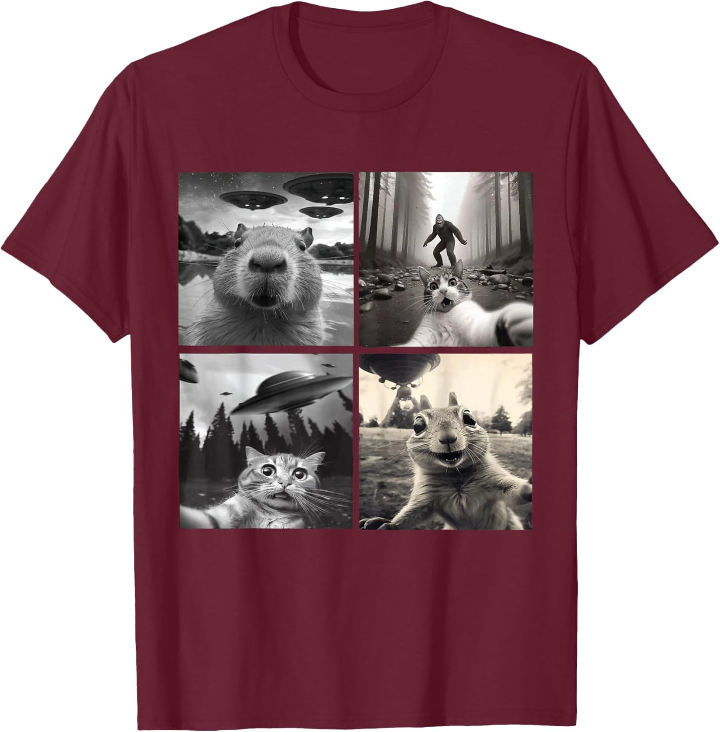 Funny Graphic Selfies For Boys Girls T-Shirt - T-Shirt | Maroon