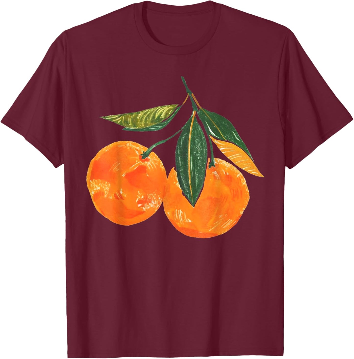 Vintage Graphic Fruit Orange Aesthetic Boho Juicy Men Women T-Shirt - T-Shirt | Maroon