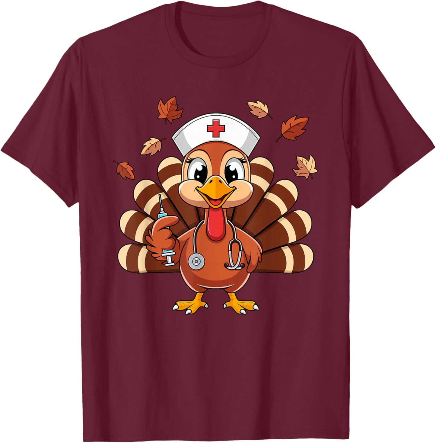 Thanksgiving Nurse Turkey RN ICU ER NICU Nurse Crew Women T-Shirt - T-Shirt | Maroon