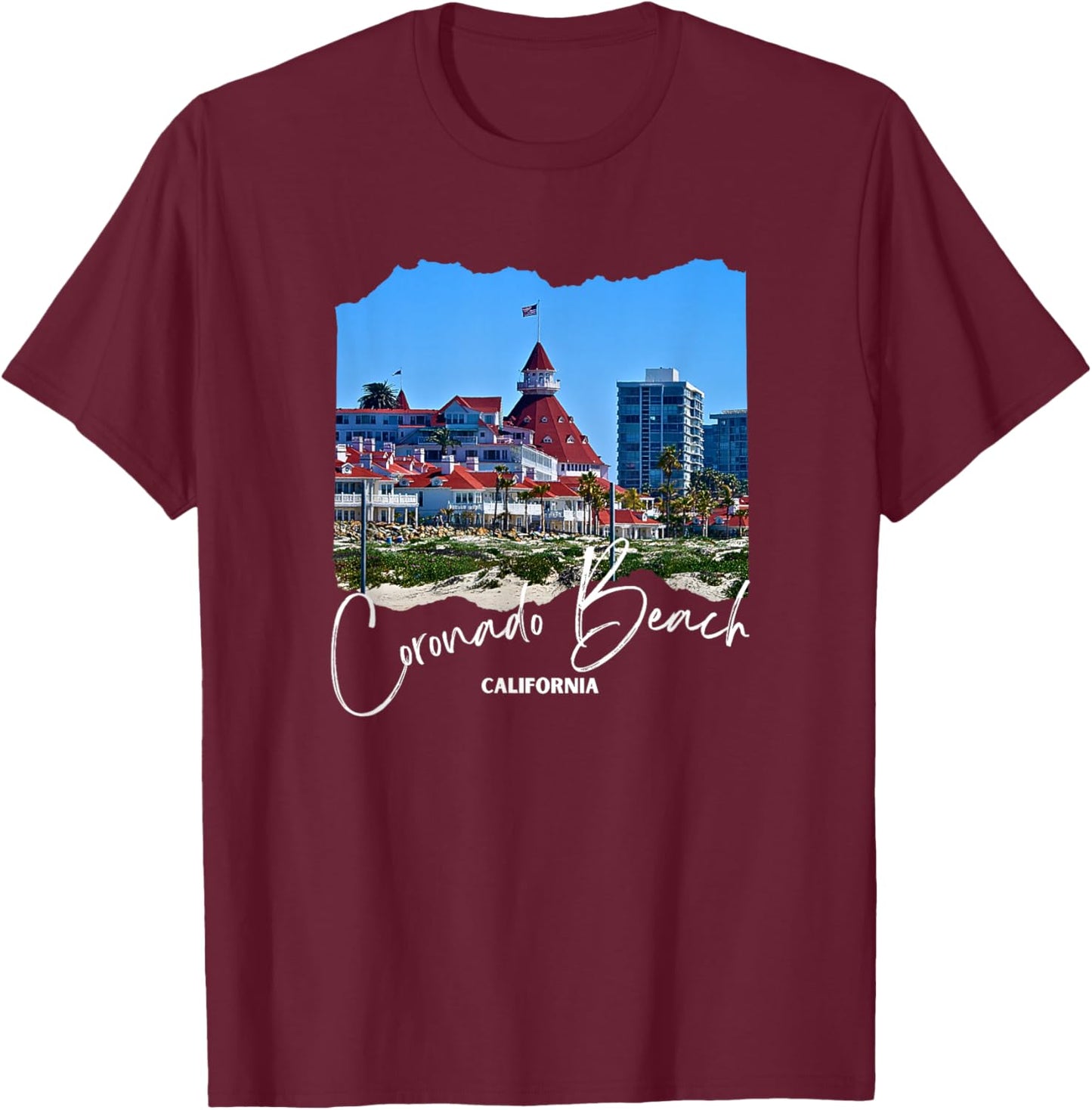California Coronado Island / Coronado Beach T-Shirt - T-Shirt | Maroon