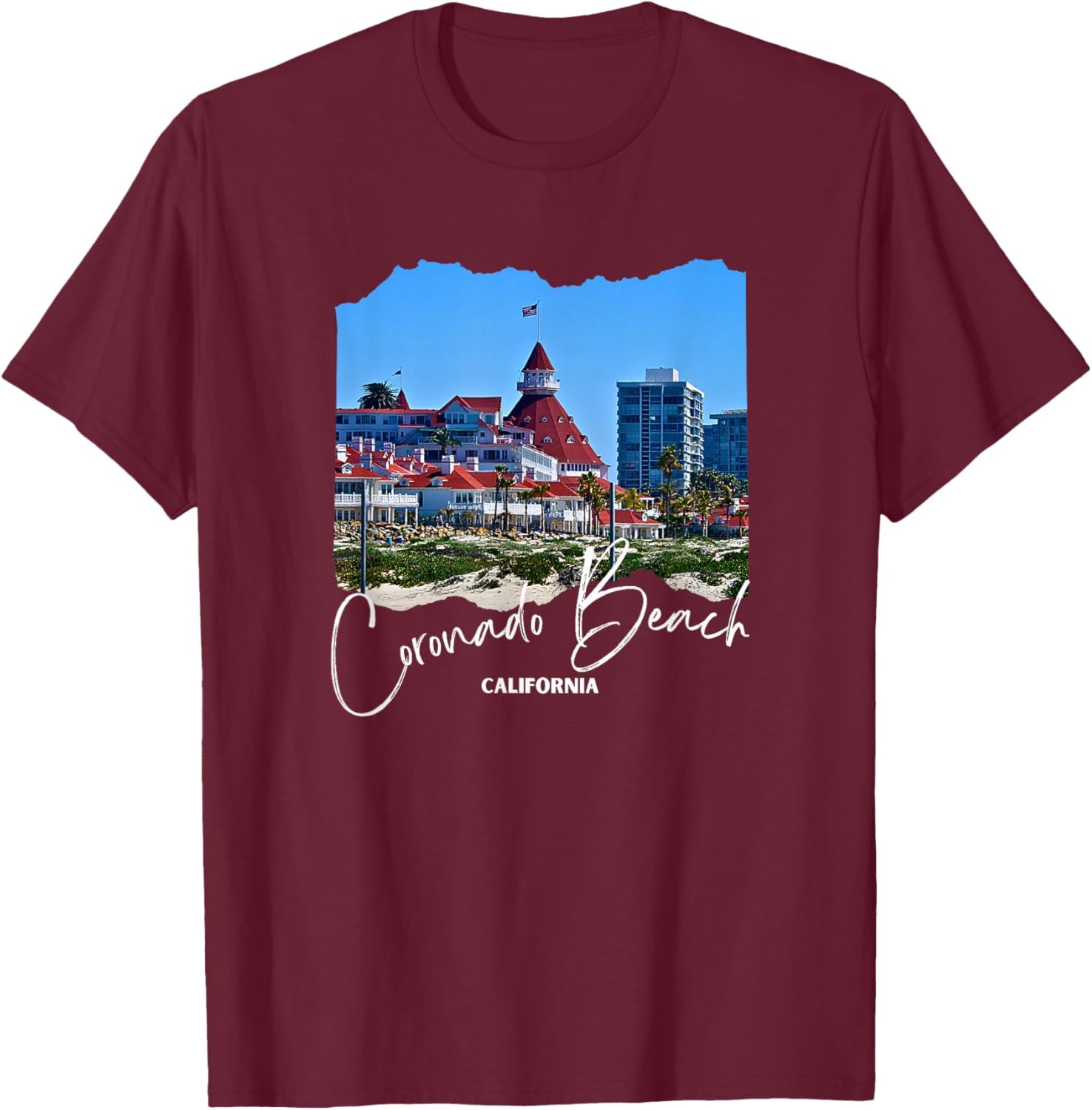California Coronado Island / Coronado Beach T-Shirt - T-Shirt | Maroon