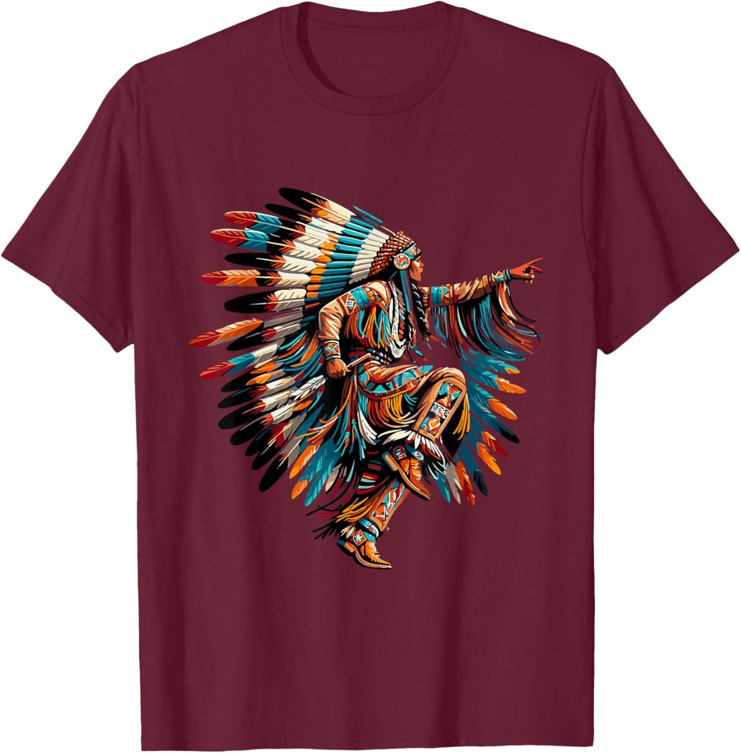 Native American Indian Native Blood T-Shirt - T-Shirt | Maroon