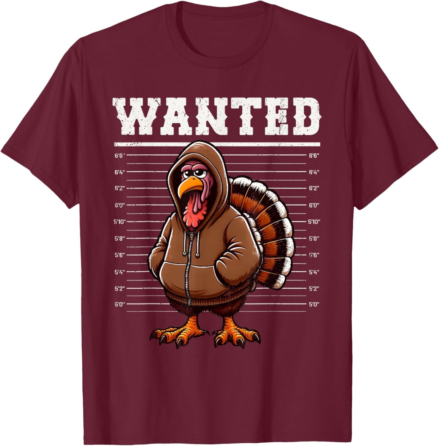 Wanted Turkey Hunting Funny Thanksgiving Men's Women's T-Shirt - T-Shirt | Maroon