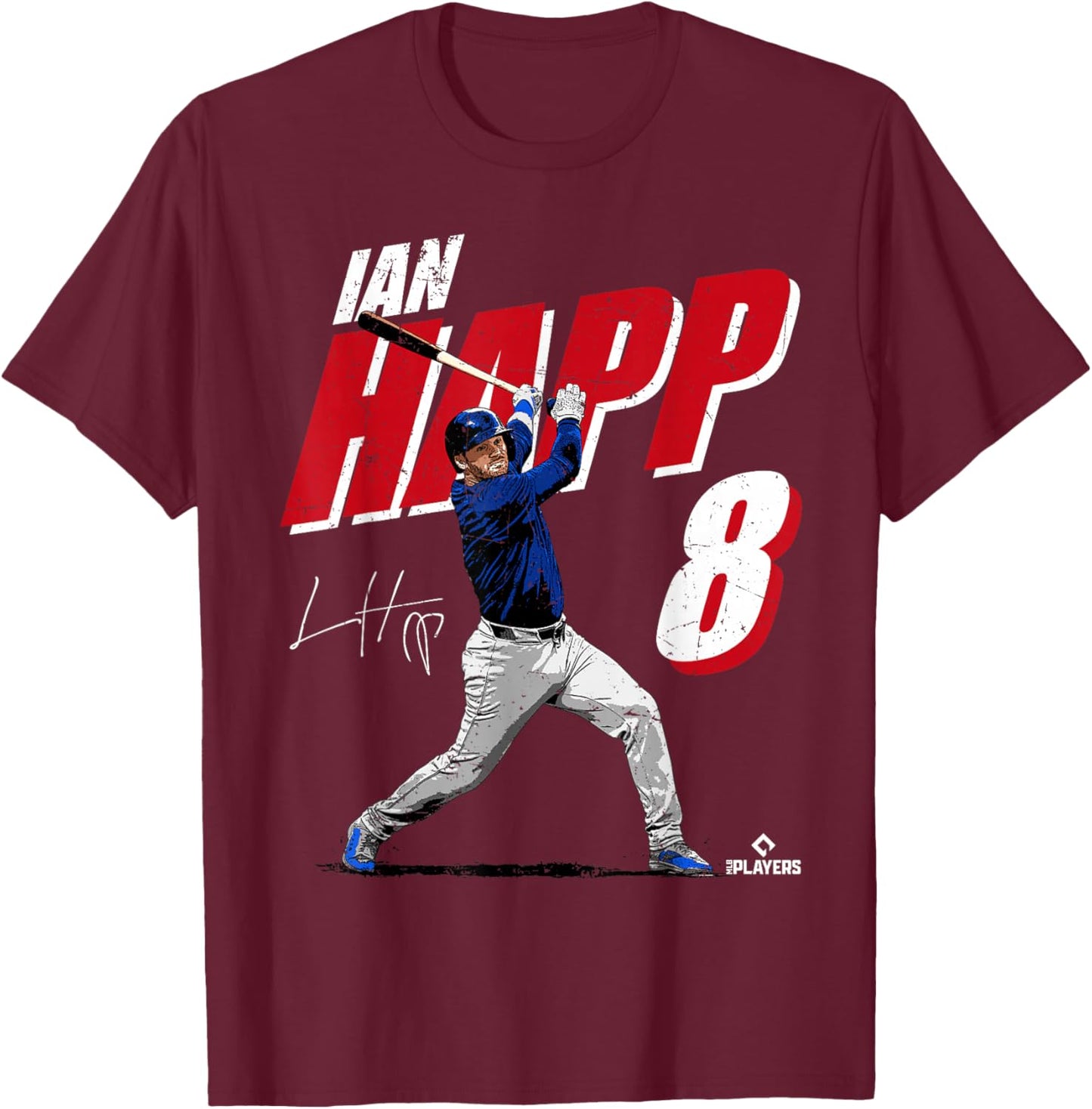 Ian Happ | Chicago Baseball Players | MLBIHP3001 T-Shirt - T-Shirt | Maroon