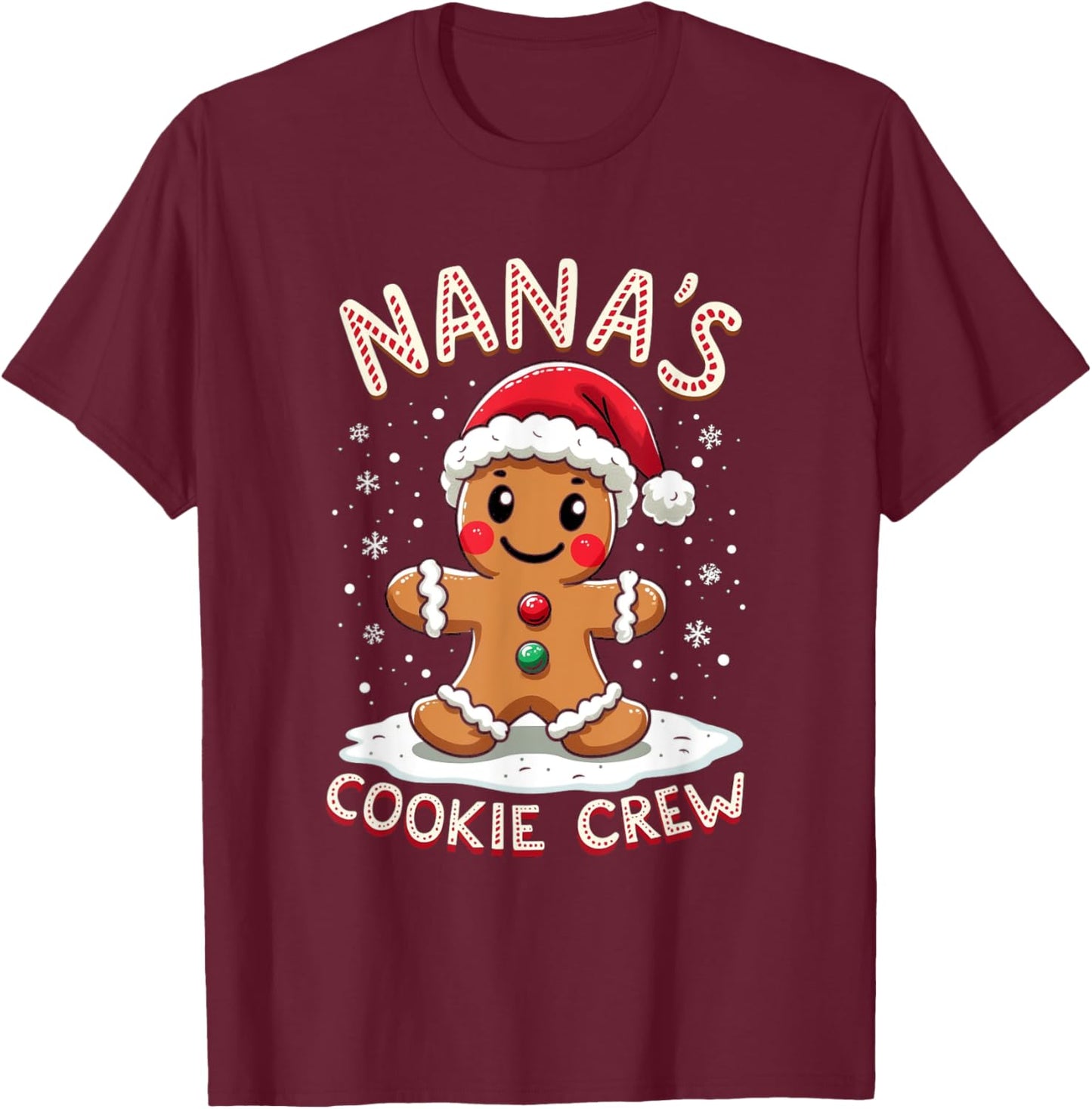 NANA'S COOKIE CREW Holiday Gingerbread T-Shirt - T-Shirt | Maroon