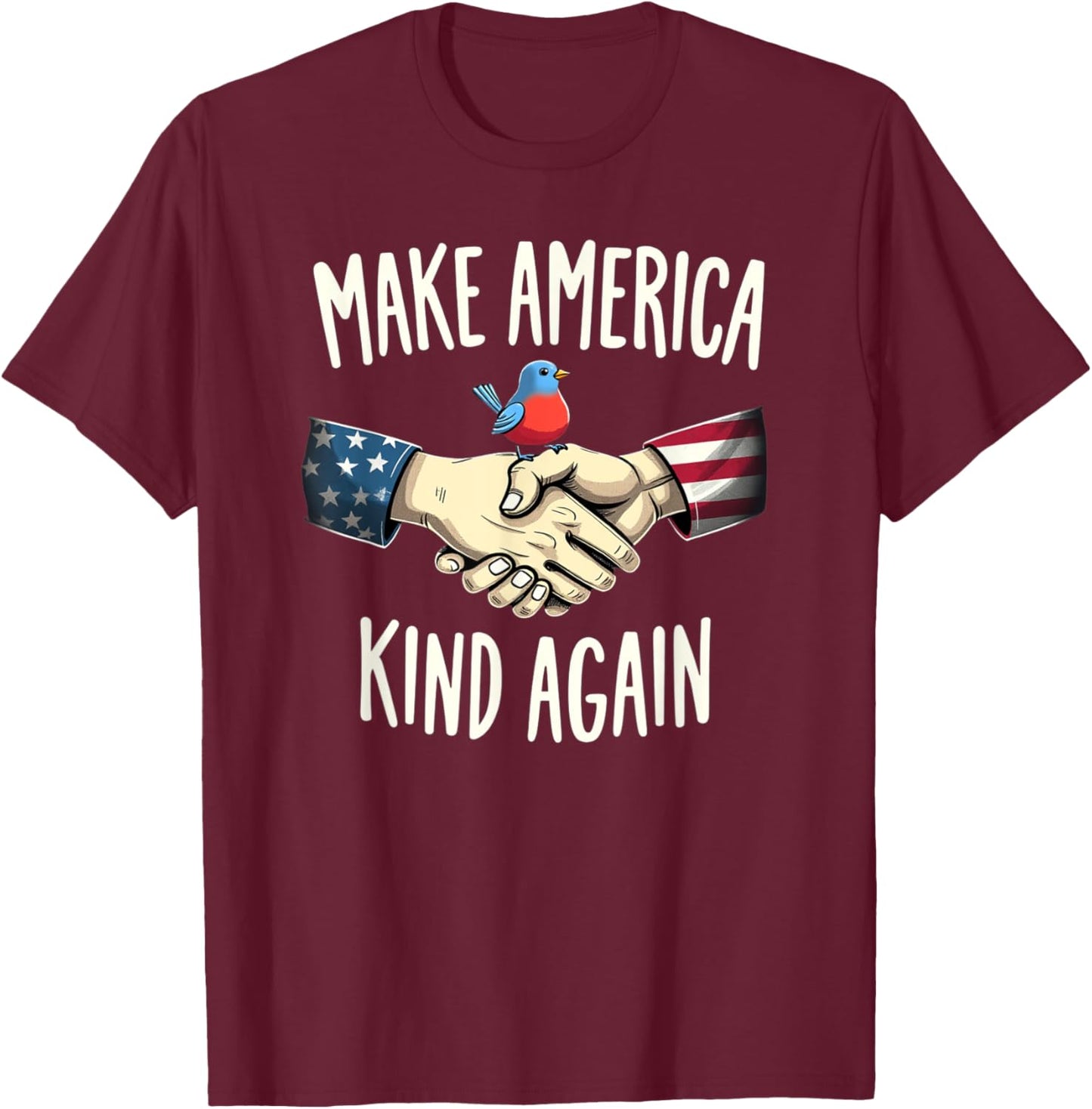 Make America Kind Again Patriotic American Peace T-Shirt - T-Shirt | Maroon