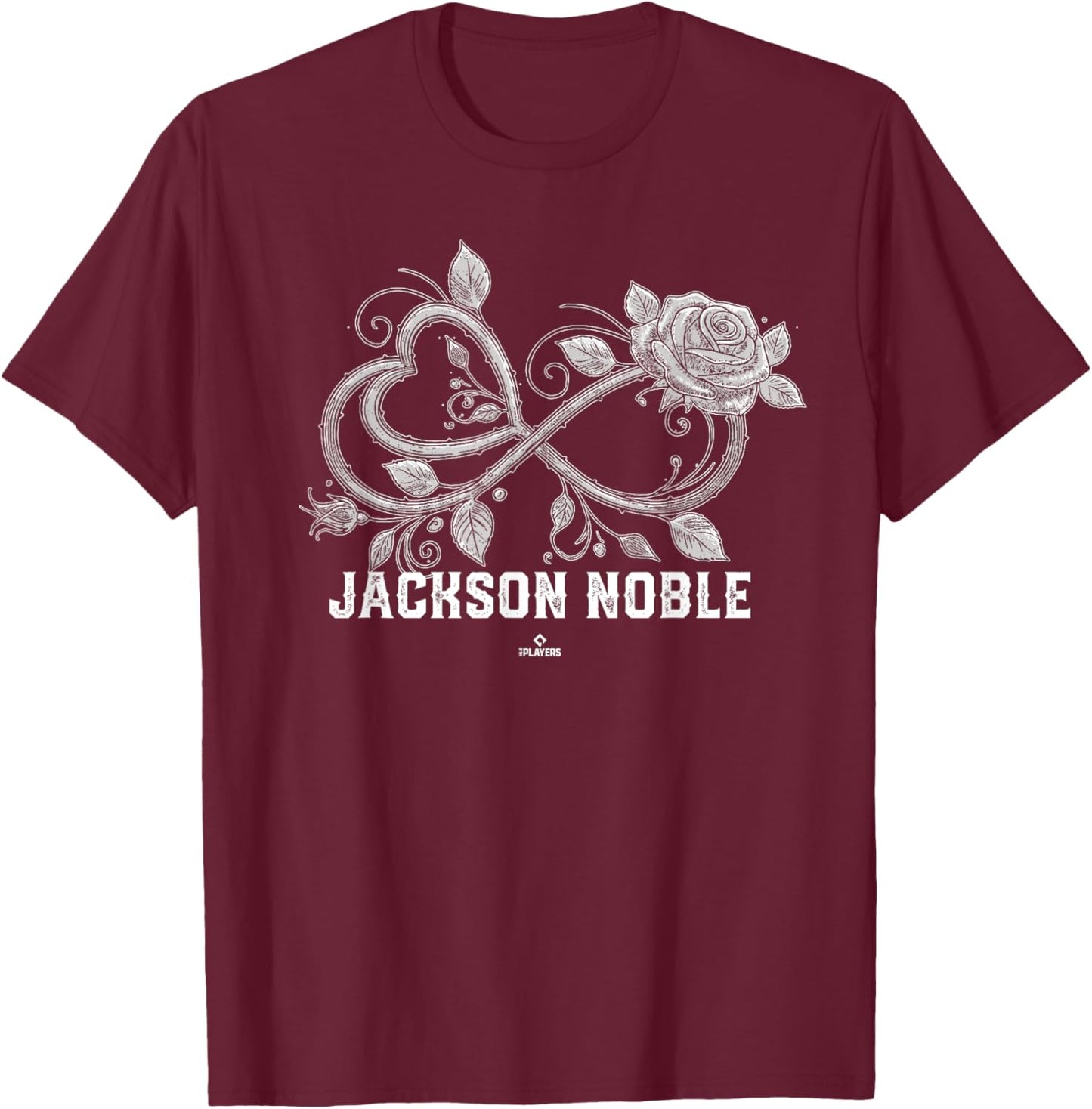 Infinite Heart Rose Thorns Jackson Noble Prospect Baseball T-Shirt - T-Shirt | Maroon