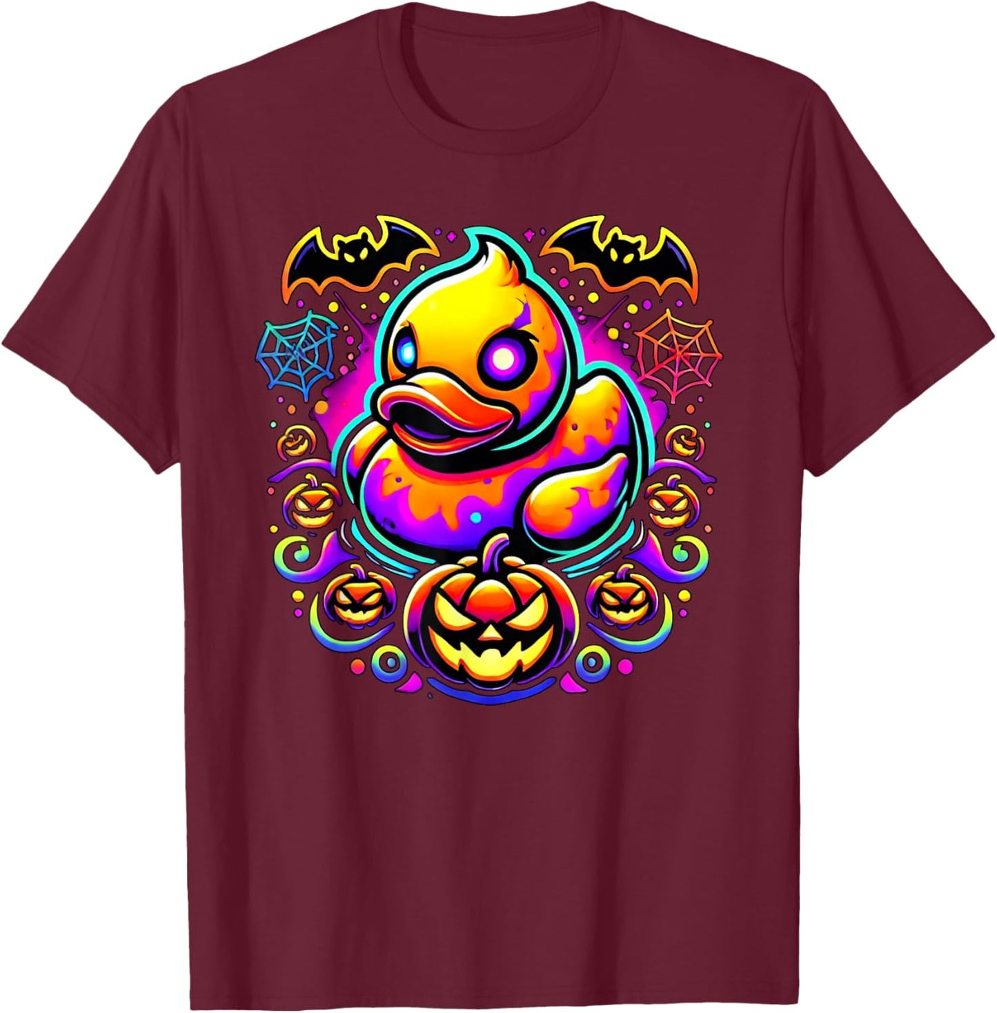 Pumpkin Rubber Duck Halloween T-Shirt - T-Shirt | Maroon