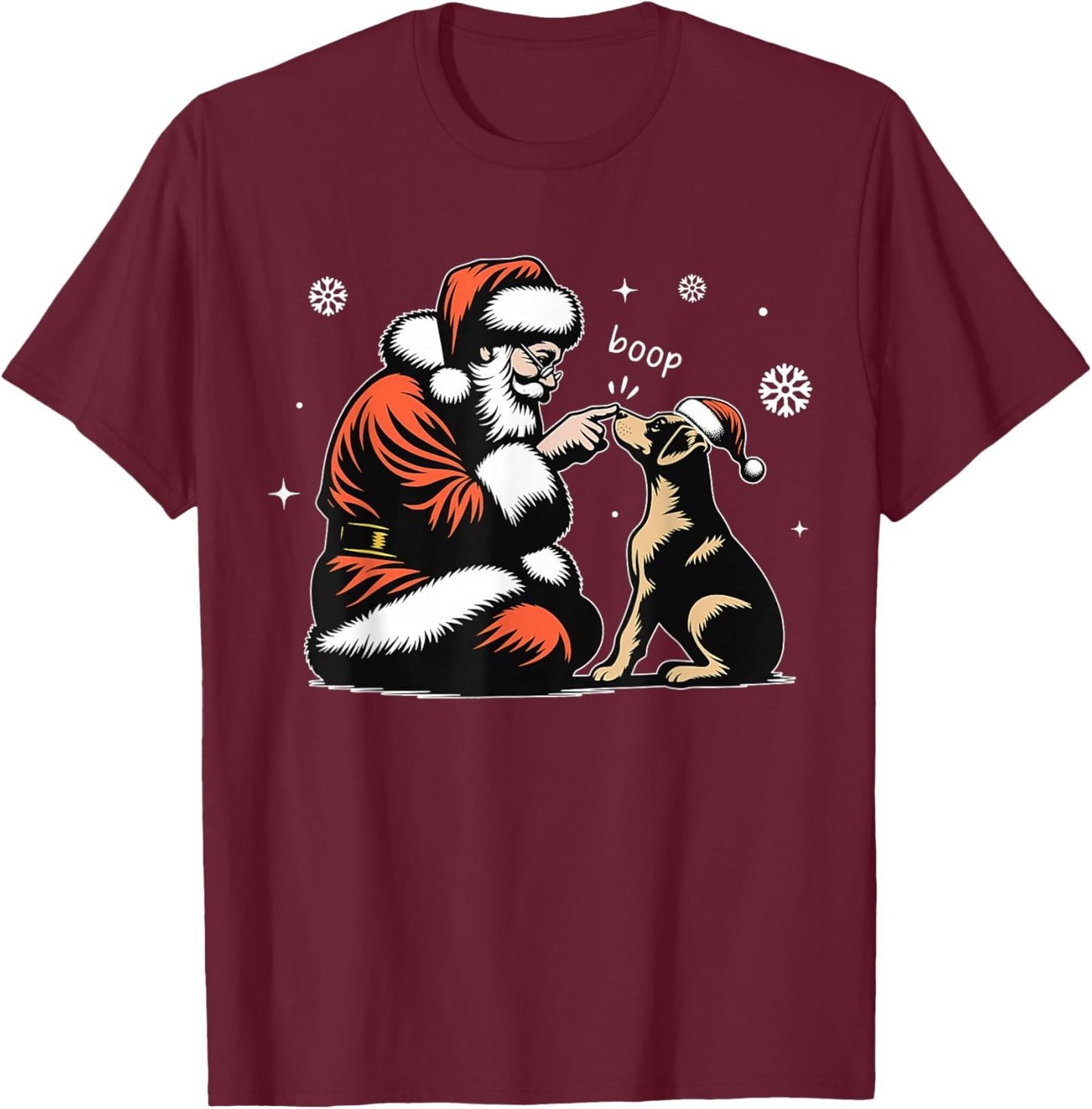 Santa Claus Boop Dog Christmas Pet Owner Xmas Dog Pajamas T-Shirt - T-Shirt | Maroon