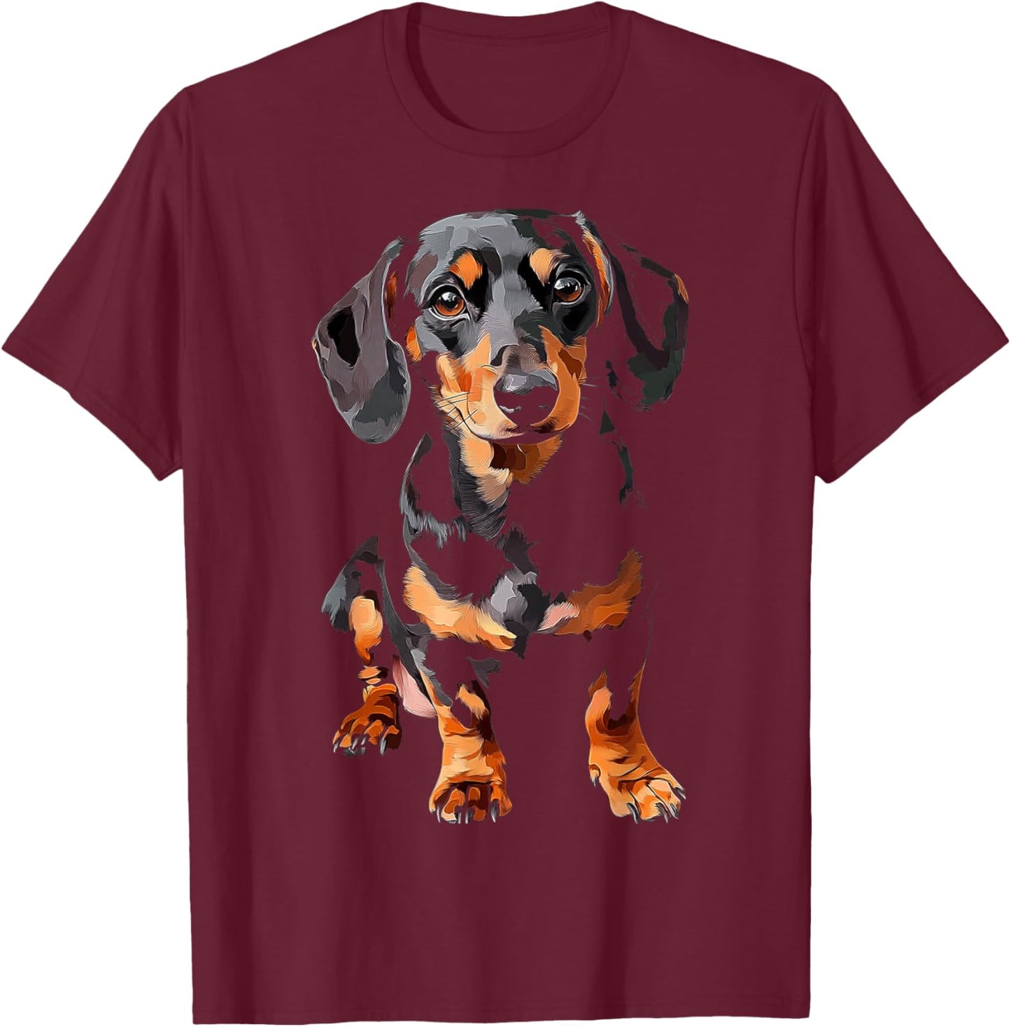 Dachshund Dog Motif Pet Art Dachshund Men Women Kids T-Shirt - T-Shirt | Maroon
