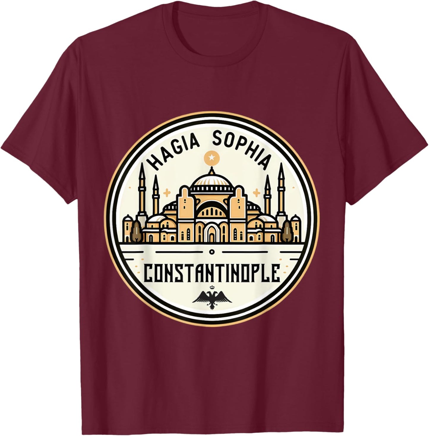 Hagia Sophia Constantinople Byzantium Souvenir Memorabilia T-Shirt - T-Shirt | Maroon