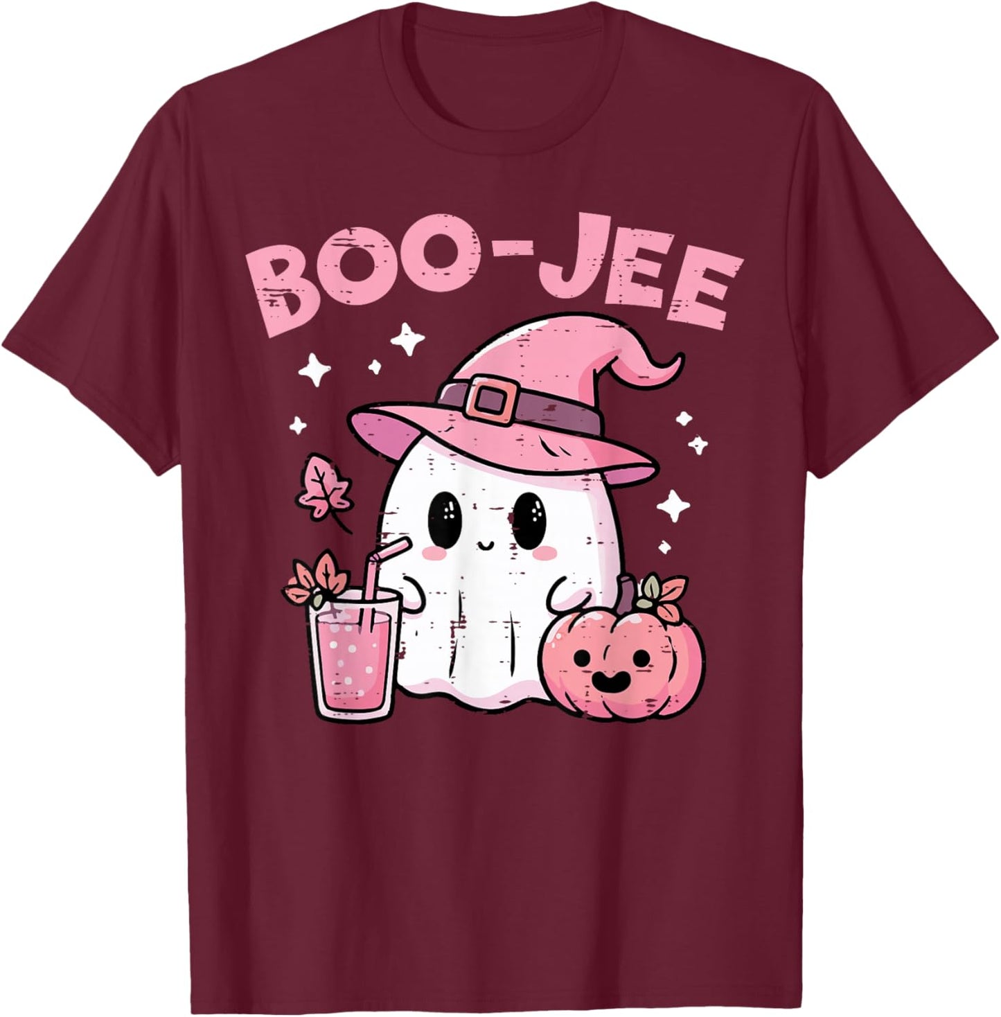 Halloween Bougie Ghost Boo Jee Boujee Costume Women Girls T-Shirt - T-Shirt | Maroon