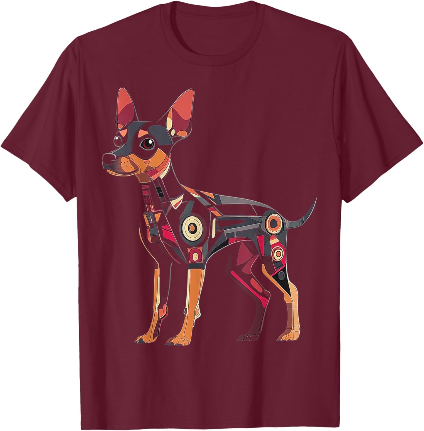Miniature Pinscher Dog Motif Pet Art Miniature Pinscher Women Kids T-Shirt - T-Shirt | Maroon