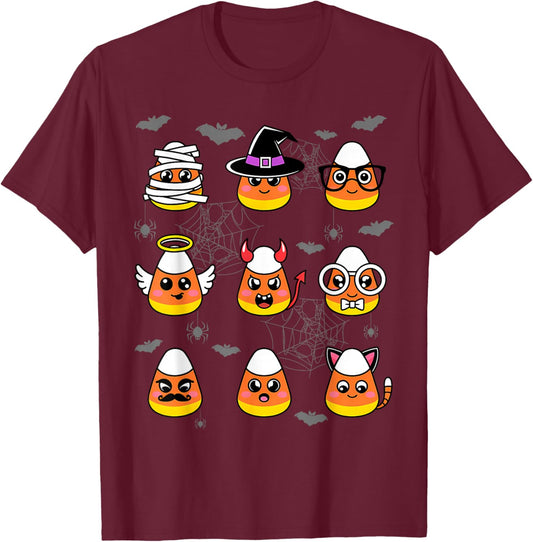 Candy Corn Costume Characters - Cute Halloween Kids T-Shirt - T-Shirt | Maroon