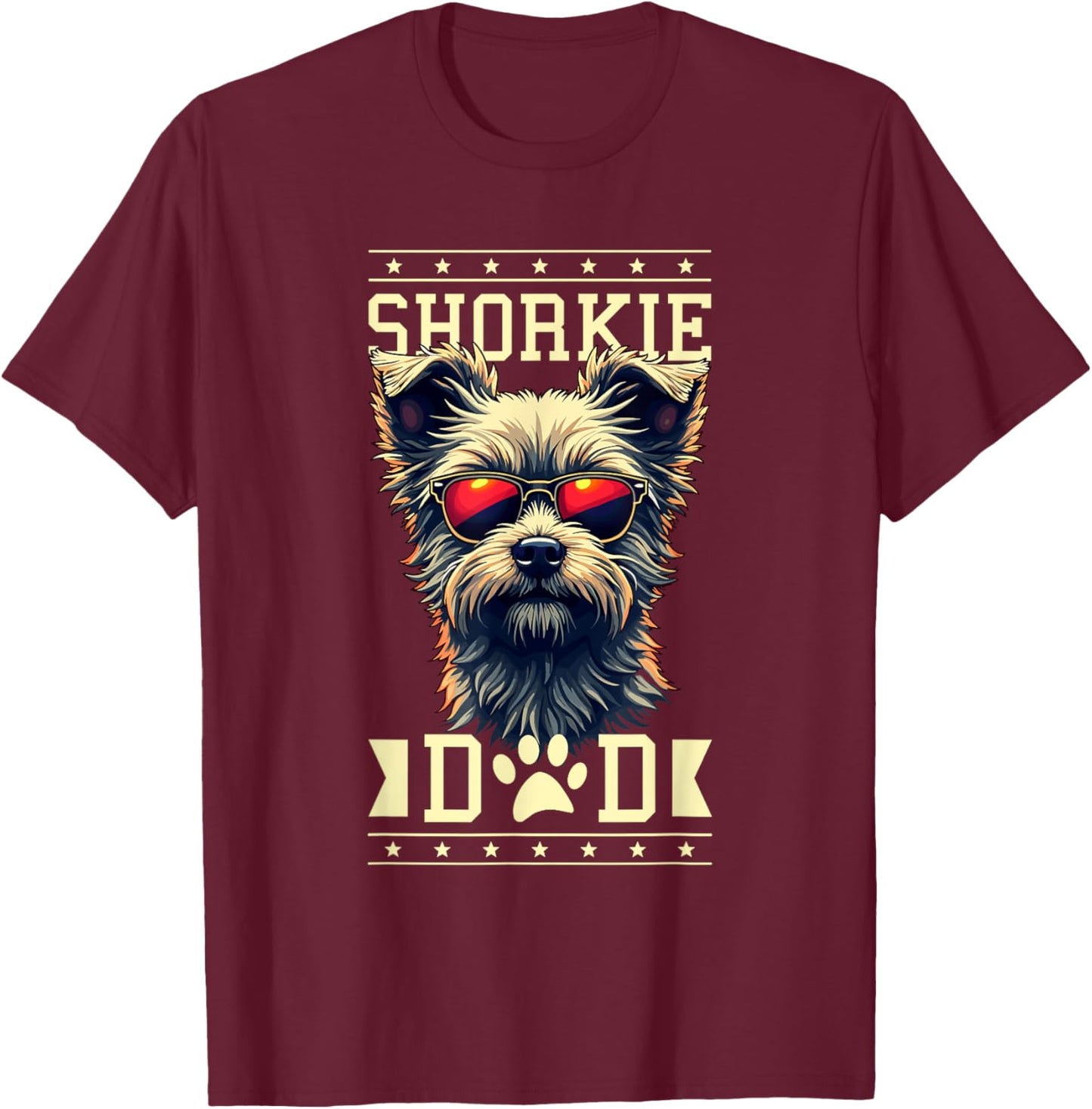 Shorkie Dad Shorkies Shih Tzu Yorkshire Terrier T-Shirt - T-Shirt | Maroon