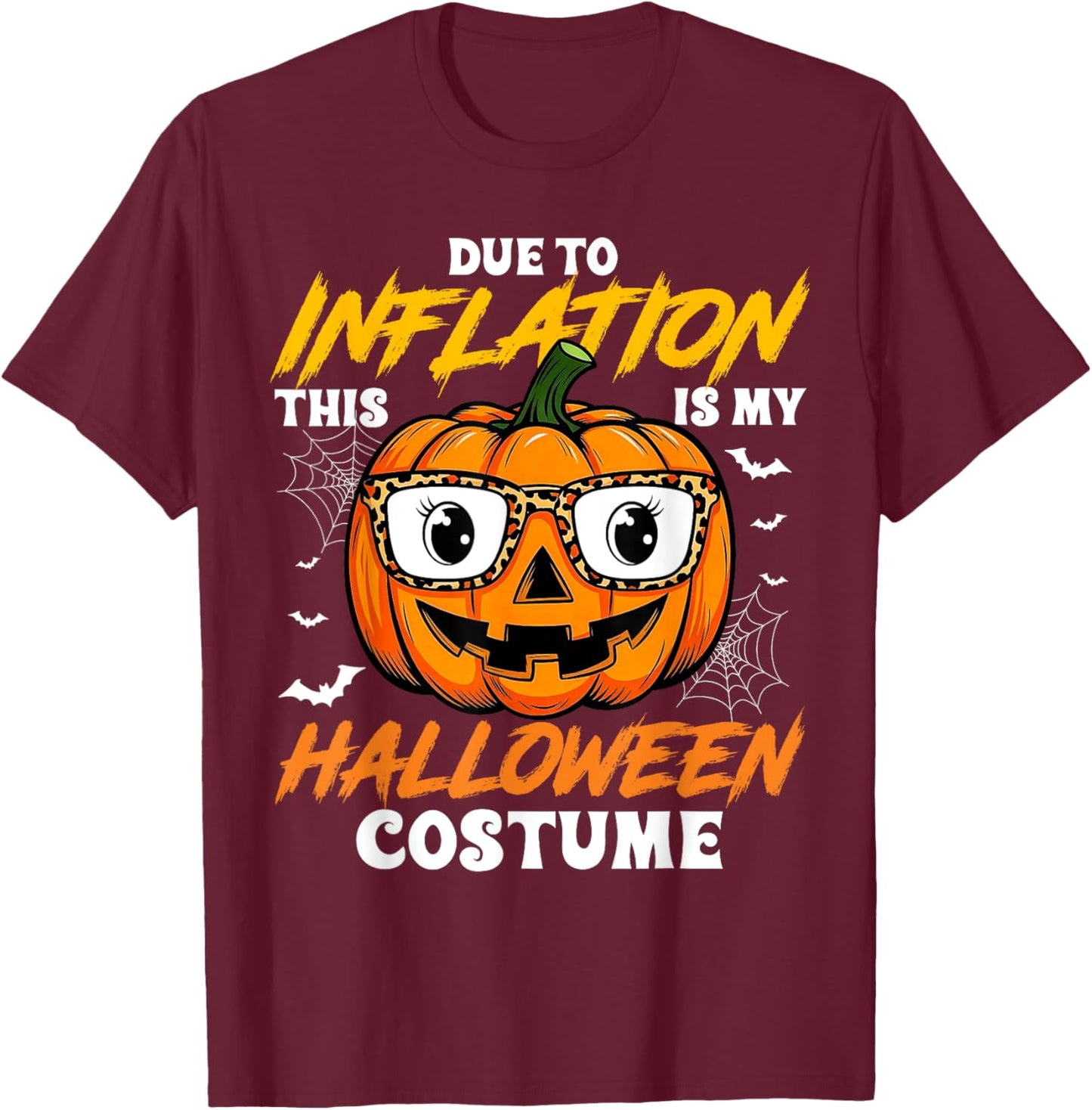 Pumpkin Halloween Costume Men Women Funny Halloween T-Shirt - T-Shirt | Maroon