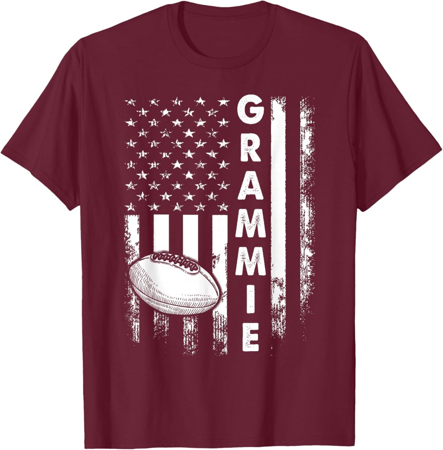 Football Grammie Sports Player America Flag Men Women Xmas T-Shirt - T-Shirt | Maroon