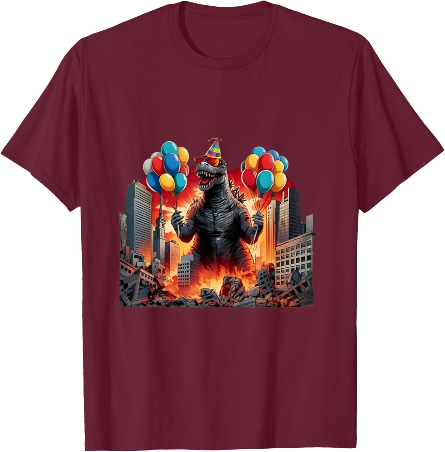 Kaiju Birthday Party Japan Monster Movie Bday Japanese T-Shirt - T-Shirt | Maroon