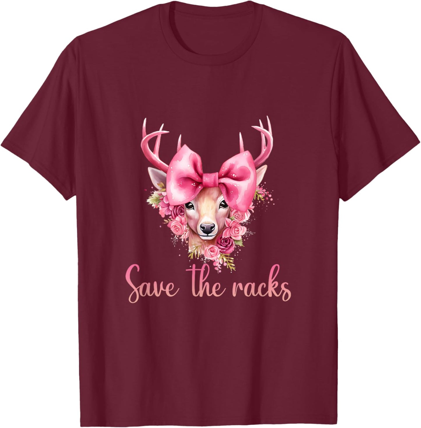 Save the Racks Breast Cancer Awareness T-Shirt - T-Shirt | Maroon
